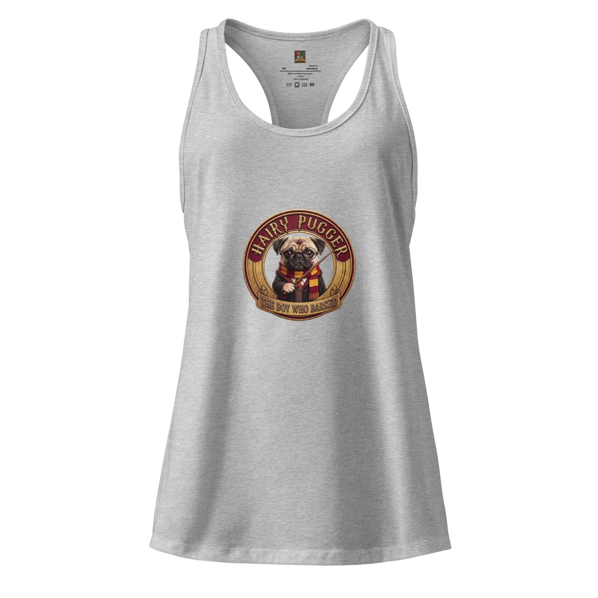Hairy Pugger  ⚡️ Women’s fitted racerback tank top