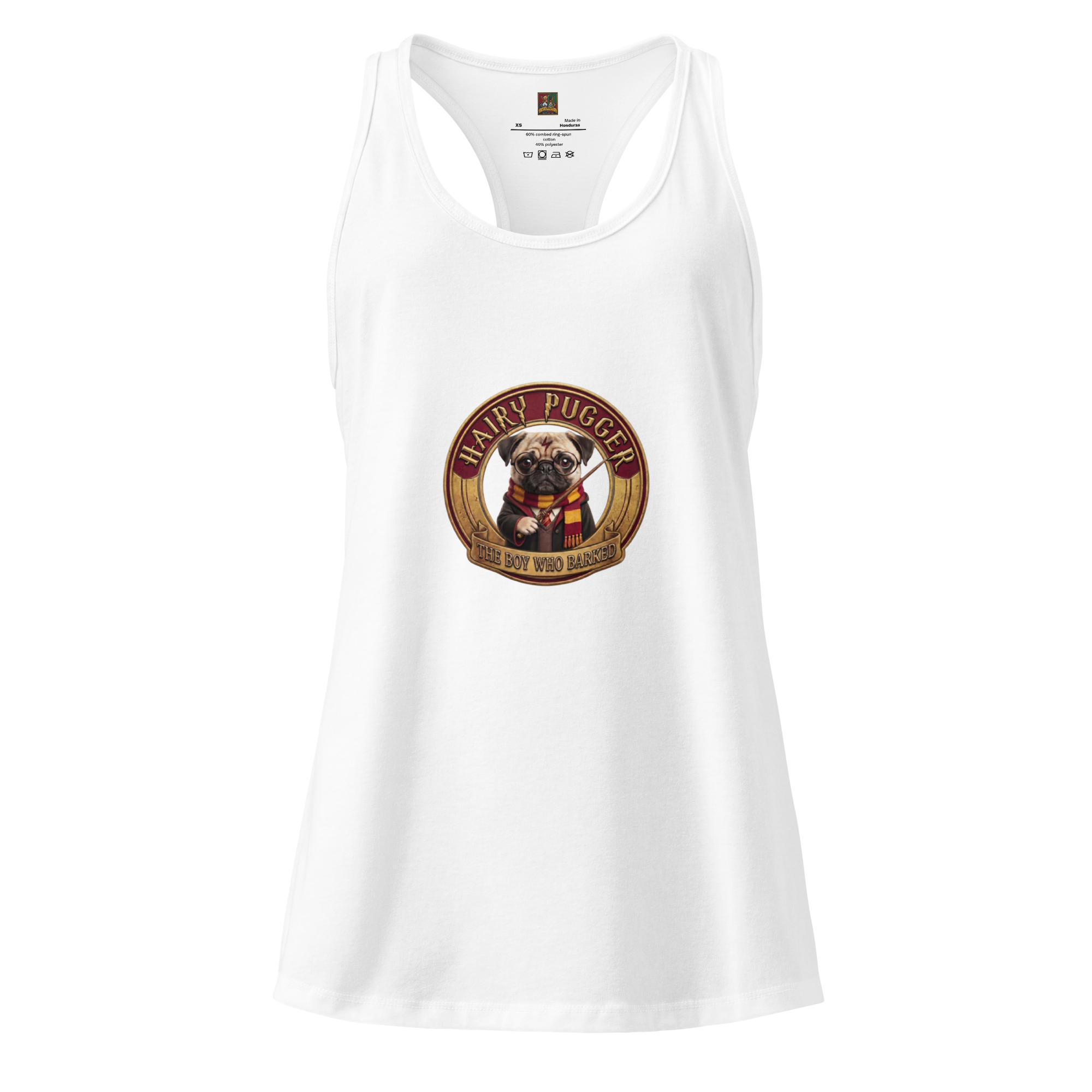 Hairy Pugger  ⚡️ Women’s fitted racerback tank top