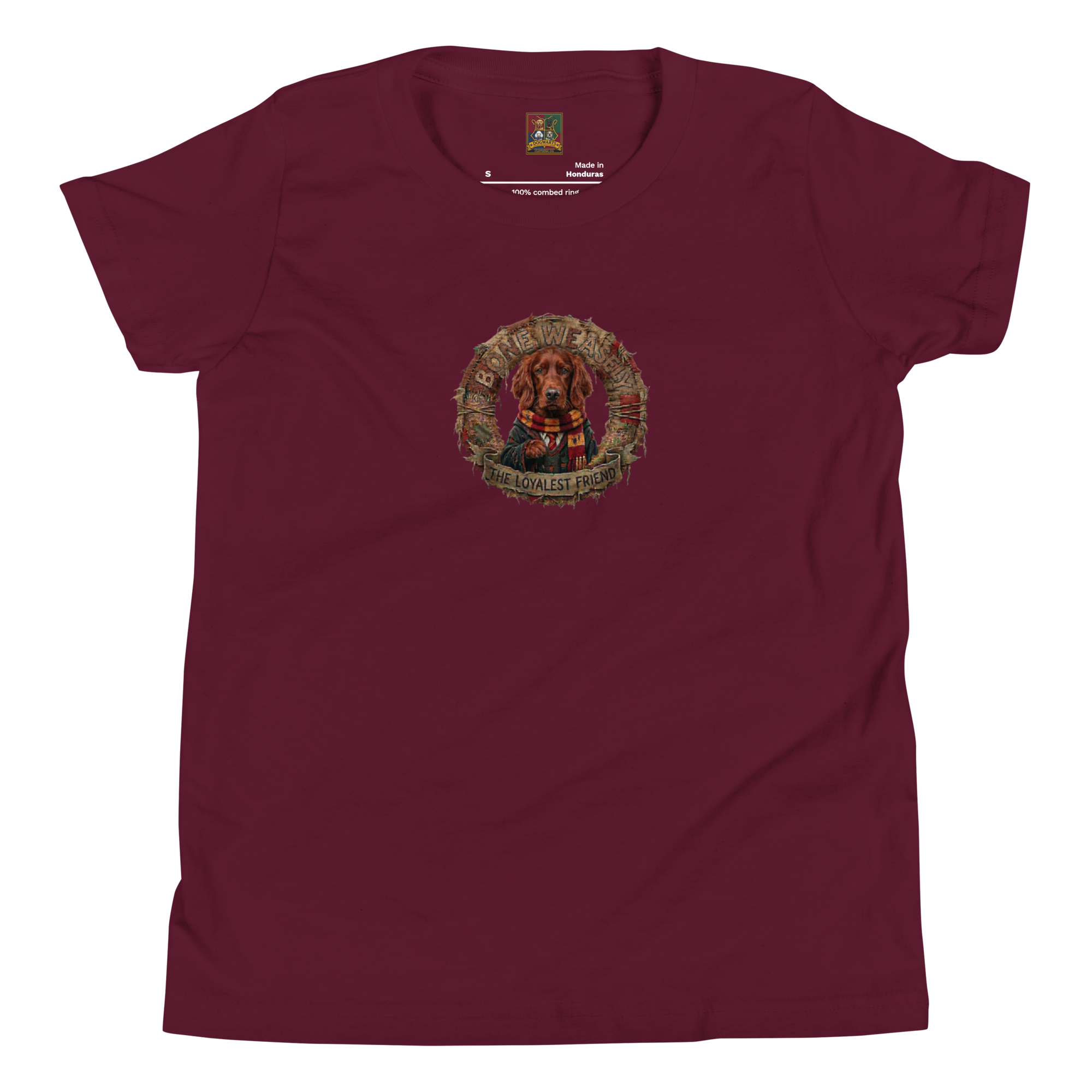 youth-staple-tee-maroon-front-6a60e38363619.png
