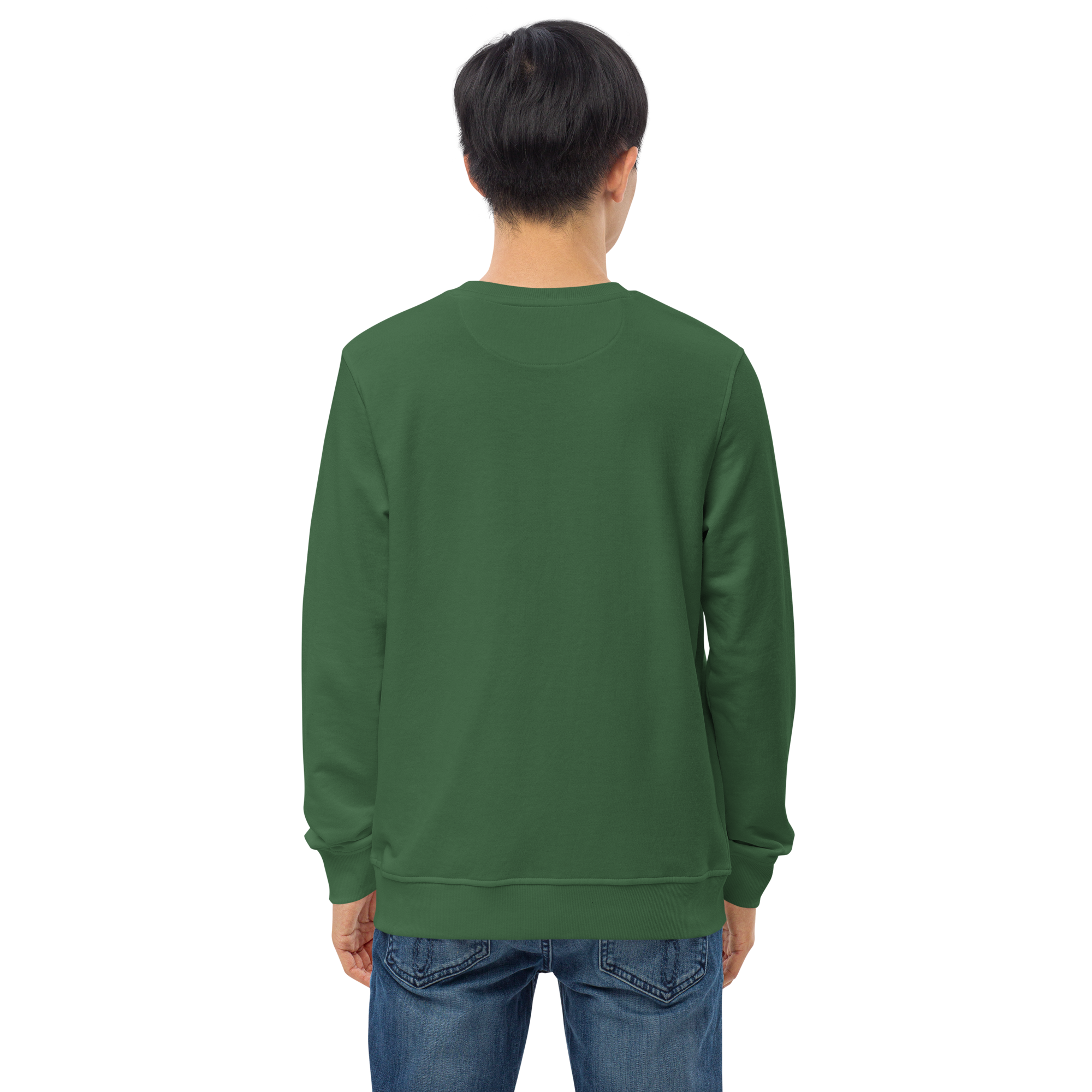 unisex-organic-sweatshirt-bottle-green-back-6a60e92d25c6a.png