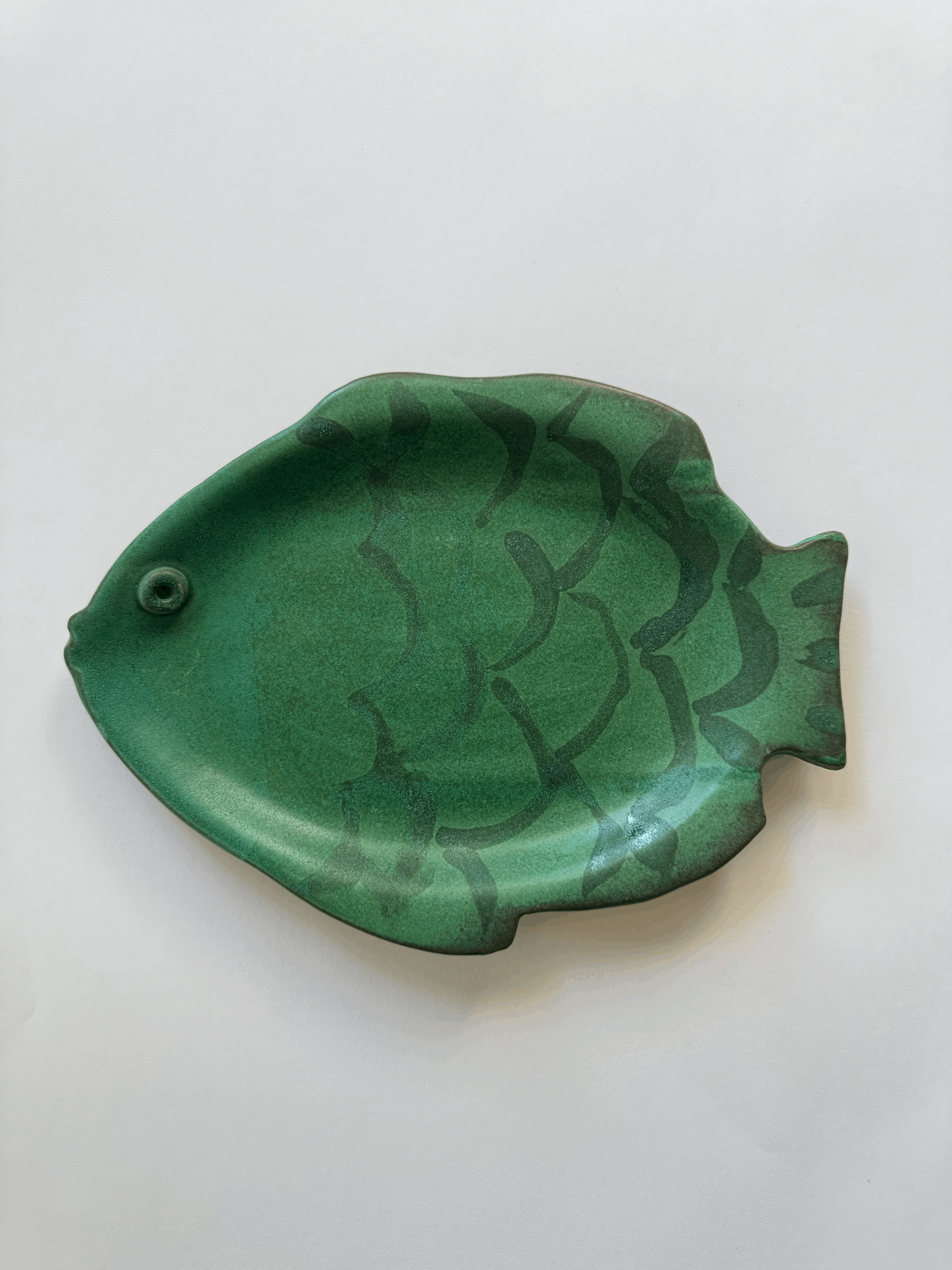Matte Teal Fish Dish