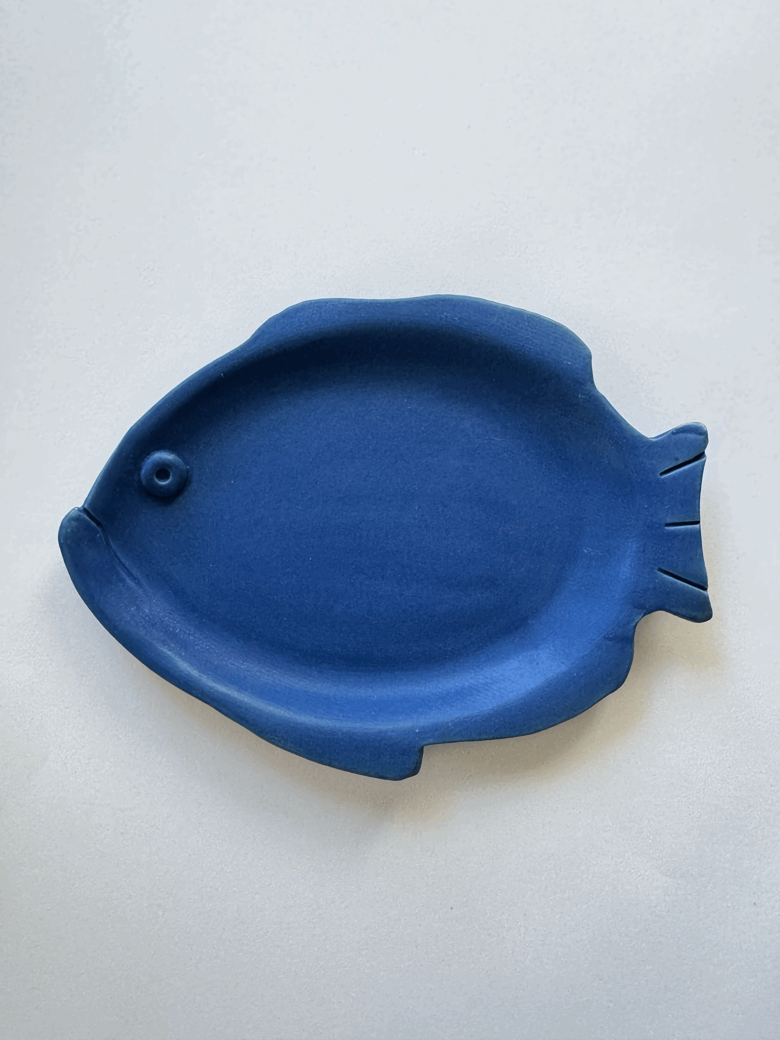 Matte Blue Fish Dish