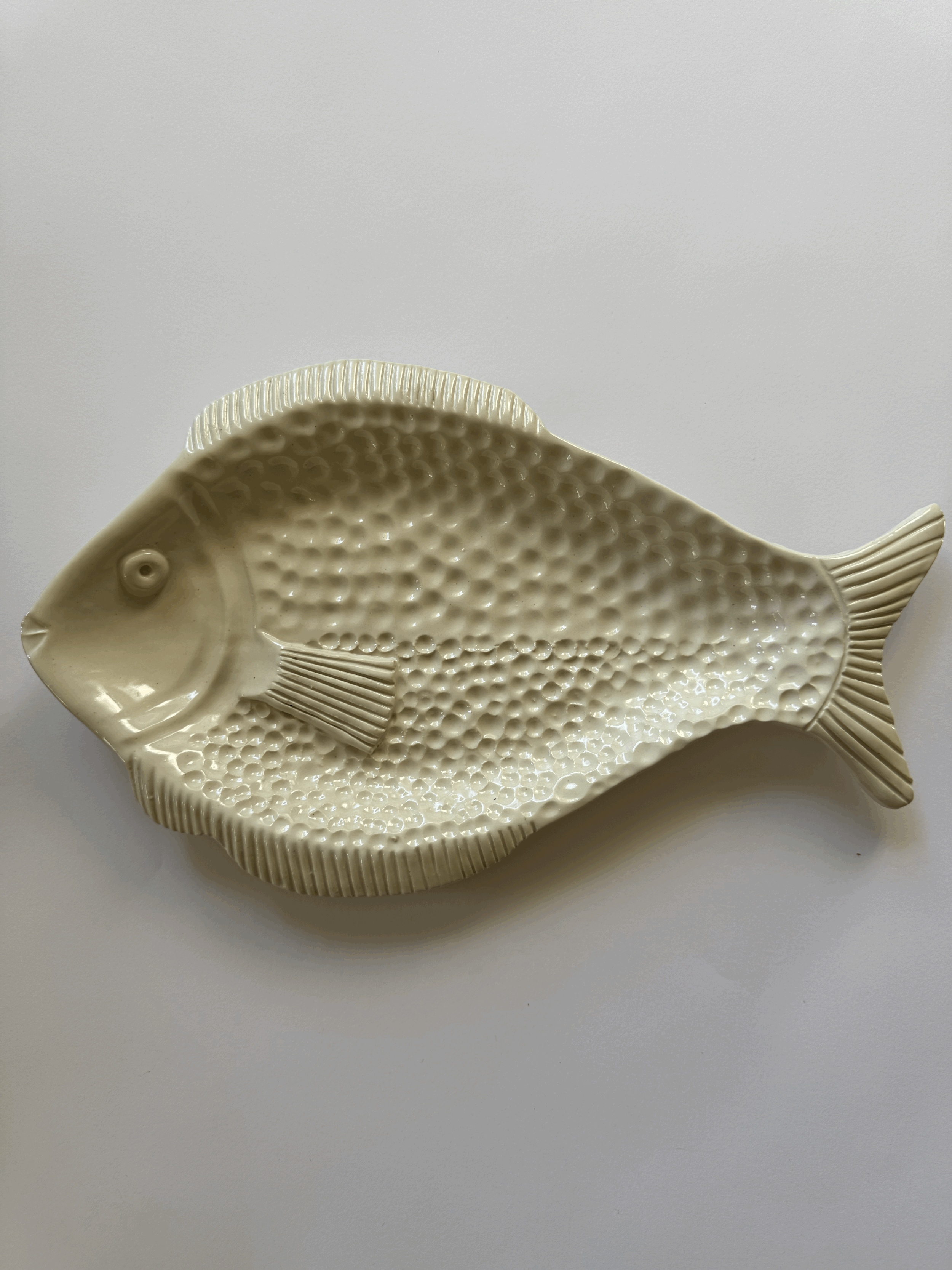 Large White Serving Tray Fish