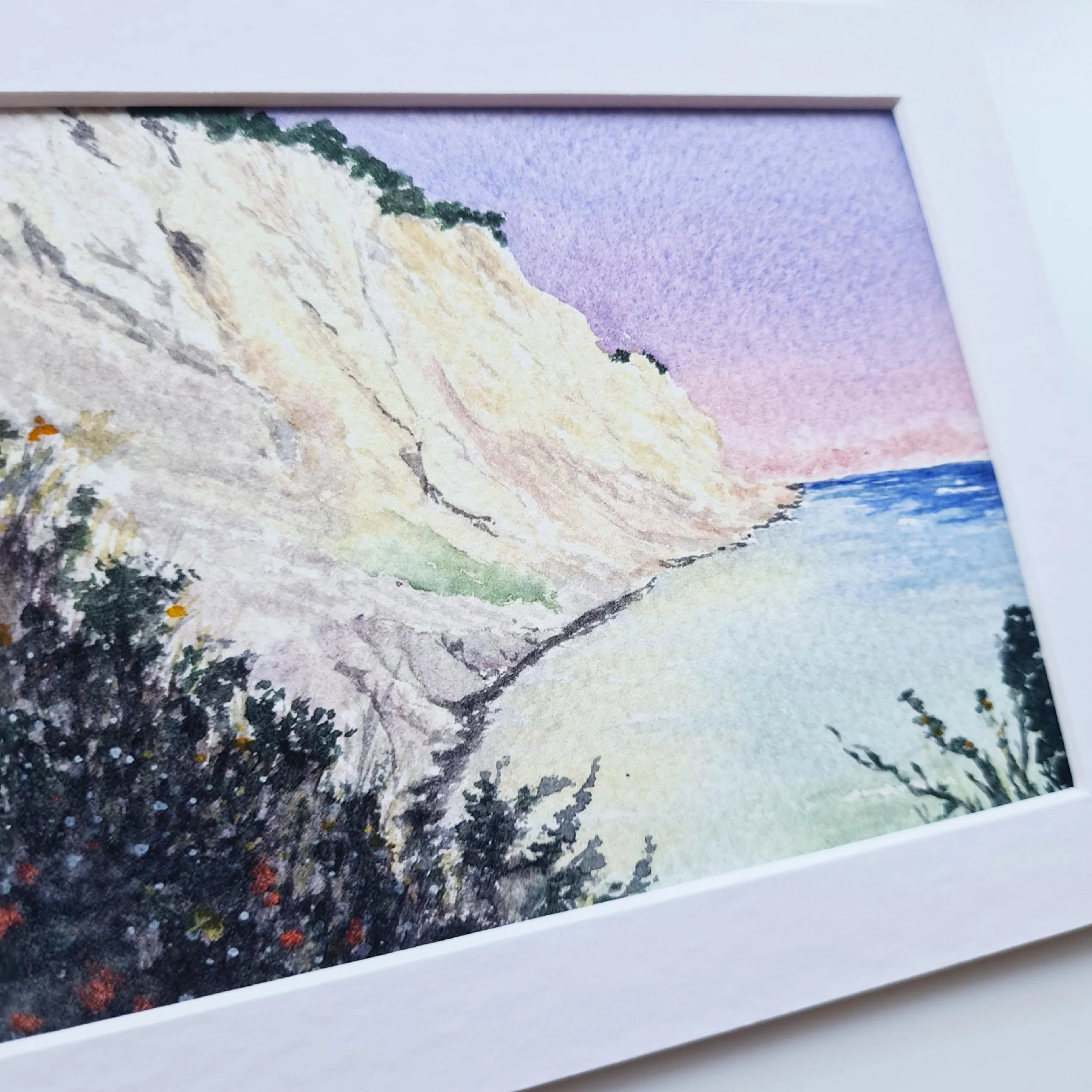 Calm Cove Seascape Art Print in Warm Tones 2.jpg