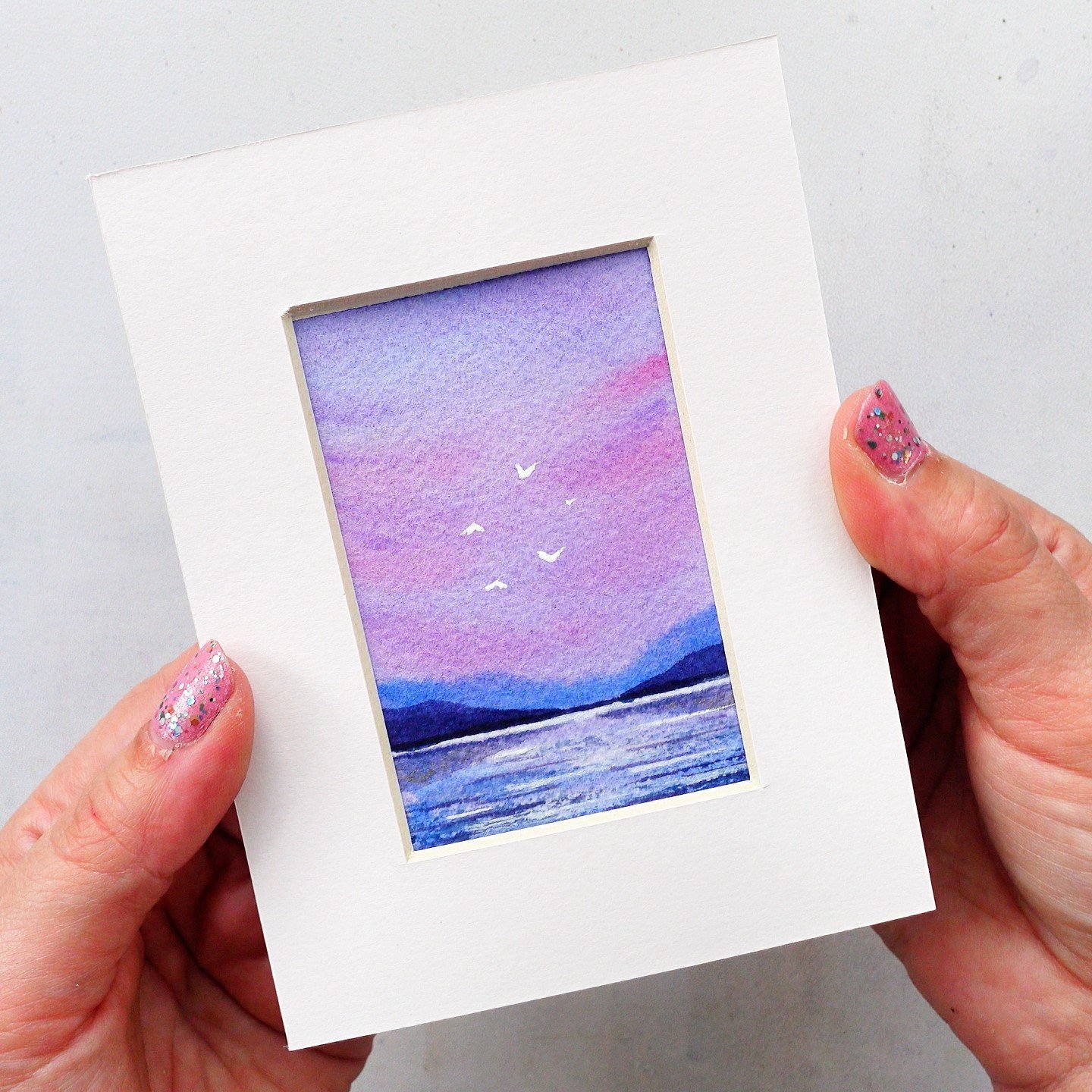 Mini Original Landscape in Purple Tones, ACEO | 2.5in x 3.5in