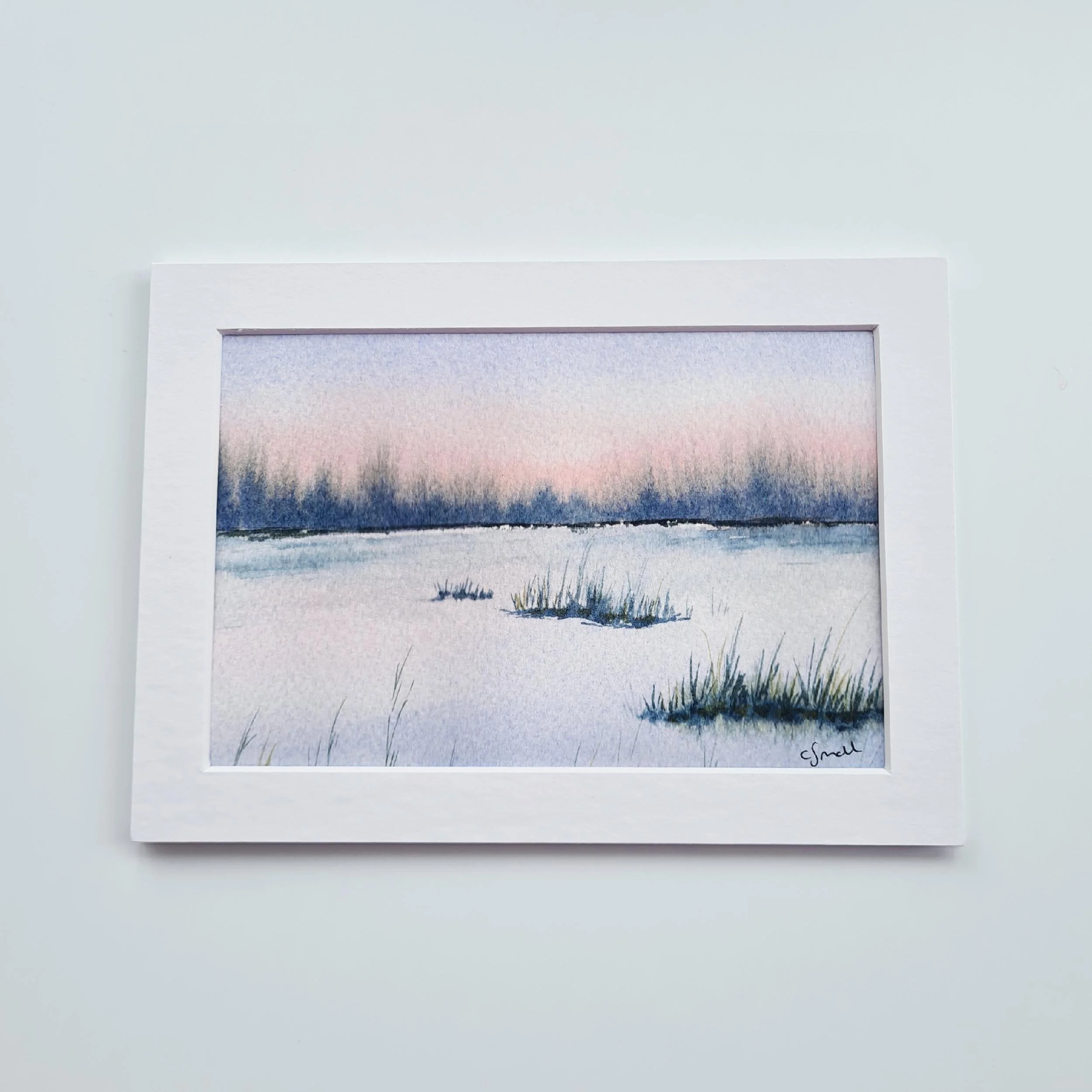 Nature Inspired Frozen Lake Art Print from Original Watercolour Painting.jpg