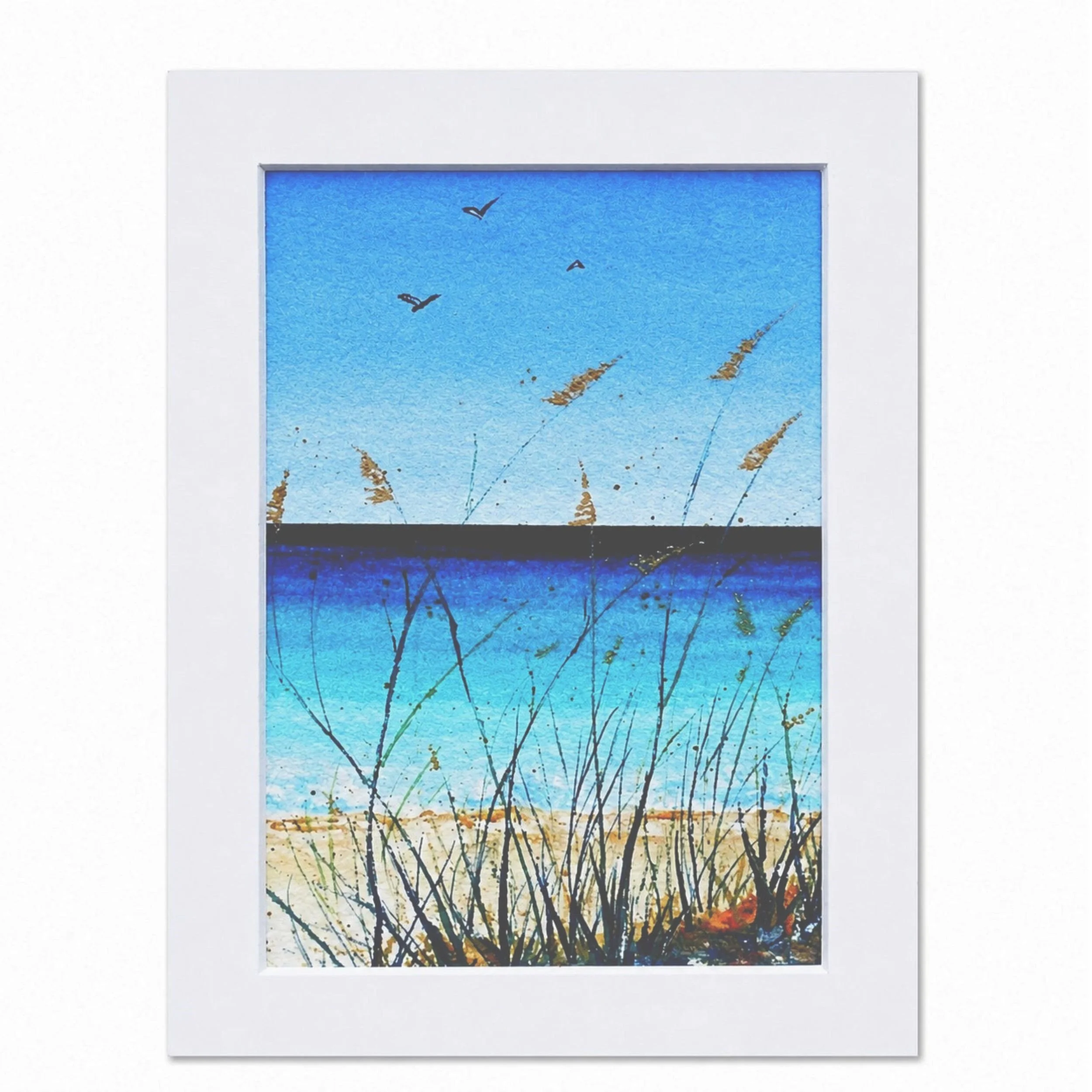 Coastal Calm Watercolour, Art Print 5" x 7"
