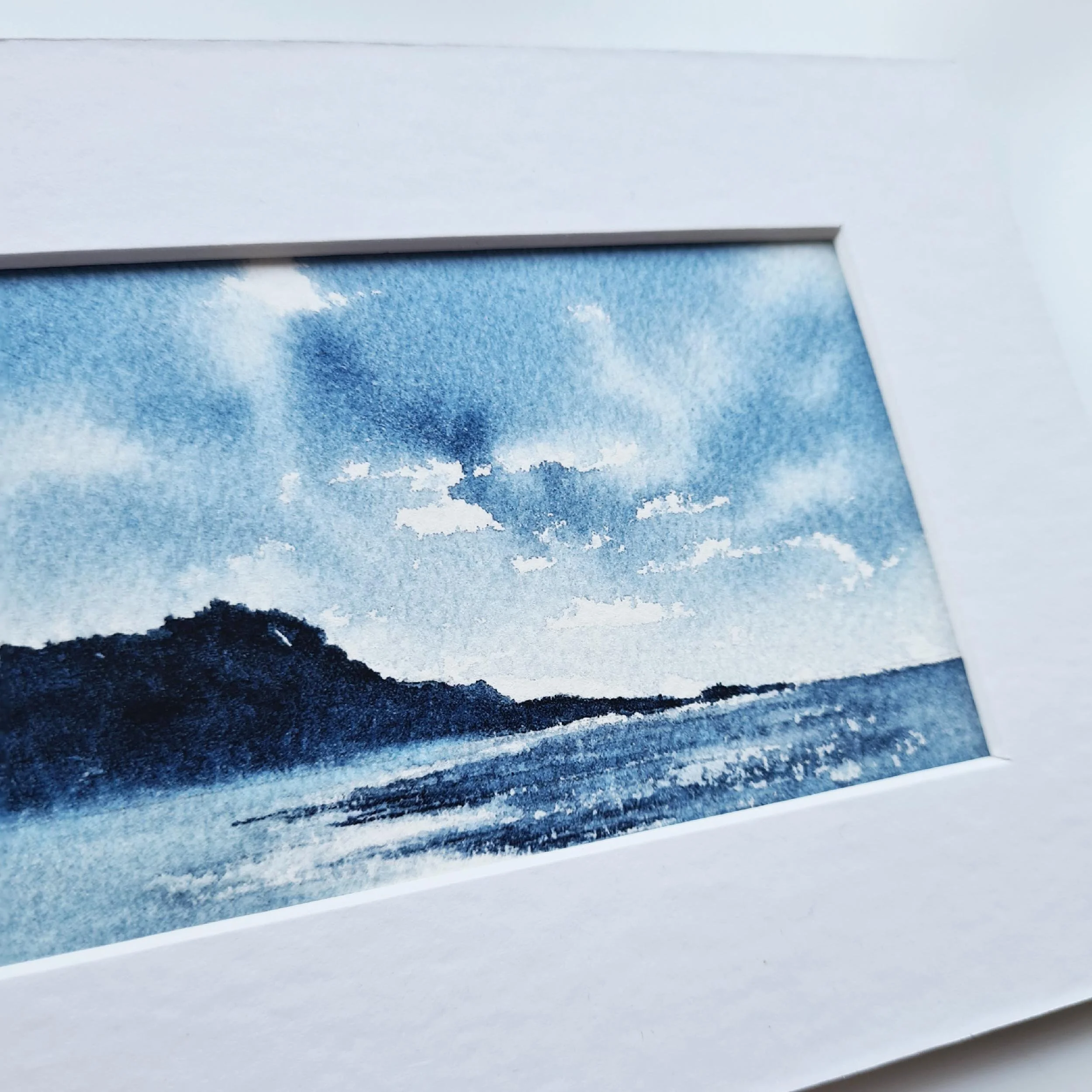 Deep Blue Monochrome Seascape Art Print 3.jpg