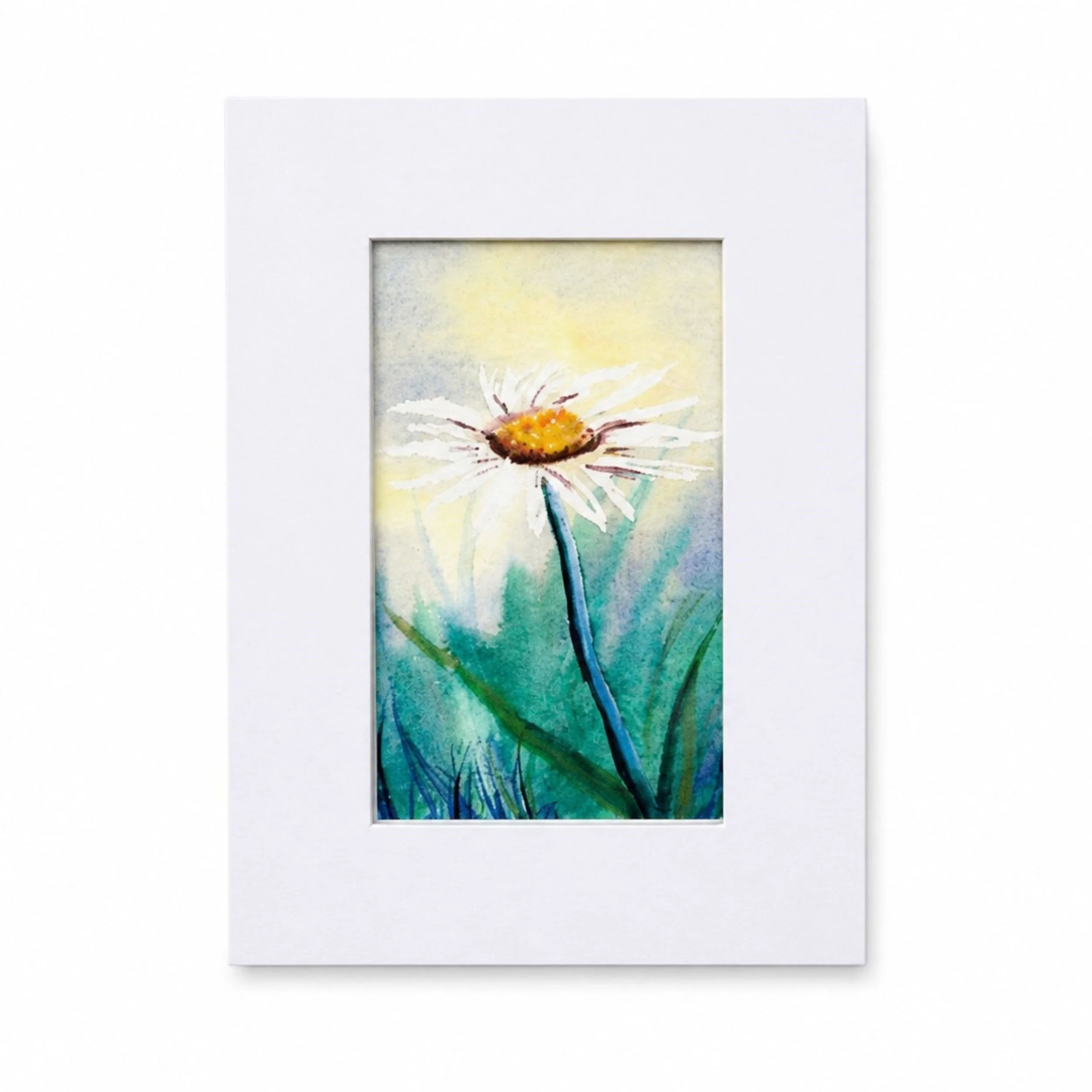 Daisy Watercolour, Art Print 5" x 7"