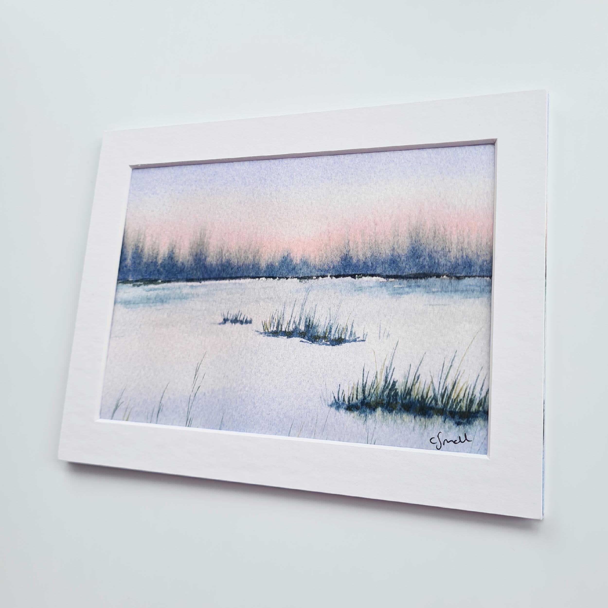 Nature Inspired Frozen Lake Art Print from Original Watercolour Painting 2.jpg