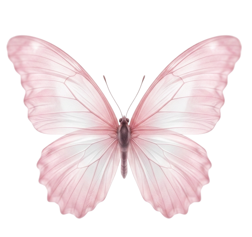 Pink butterfly with delicate wings