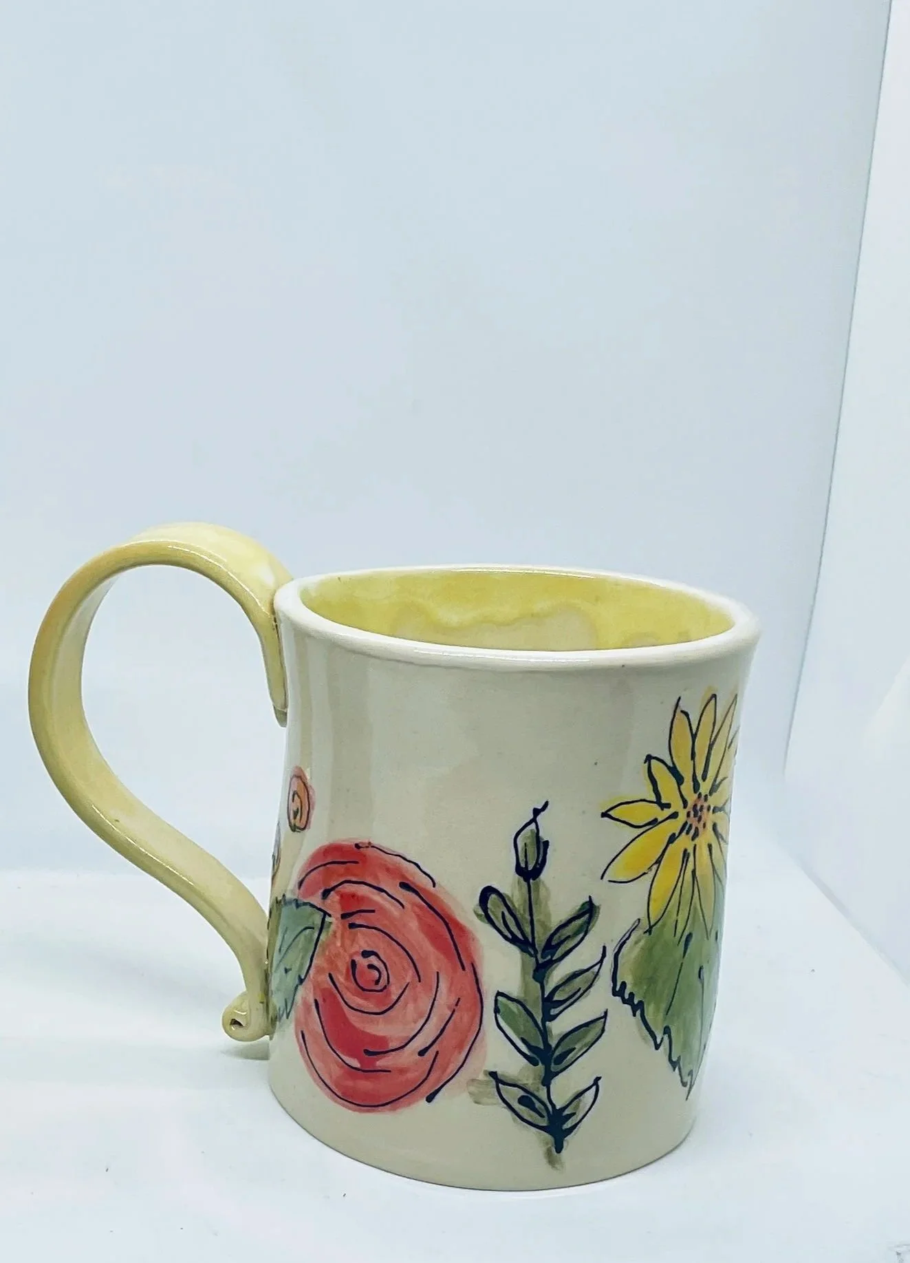 Hand Painted Flower Mug