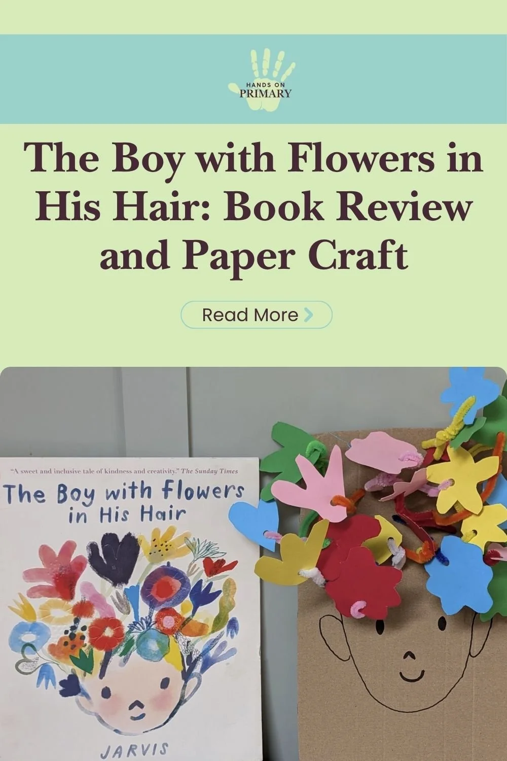 The Boy with Flowers in His Hair, Book Review and Paper Craft for Kids