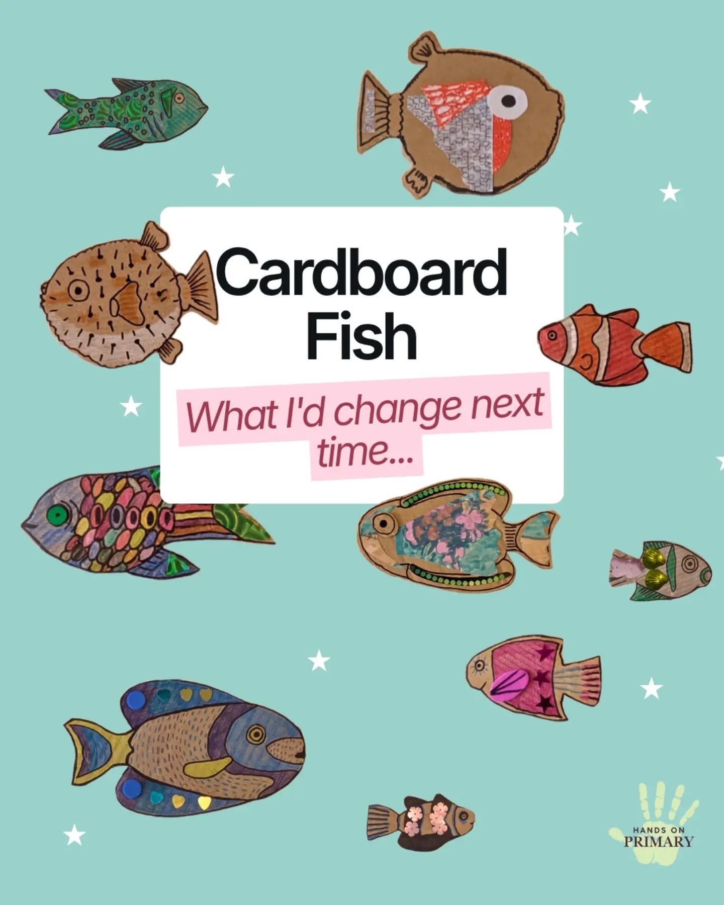 It started as a simple cardboard fish craft. 

Do you think your child would respond well to a theme and the visual storytelling that can come with it? 
Or do you think a theme creates an unnecessary structure around a lovely open-ended art activity.
