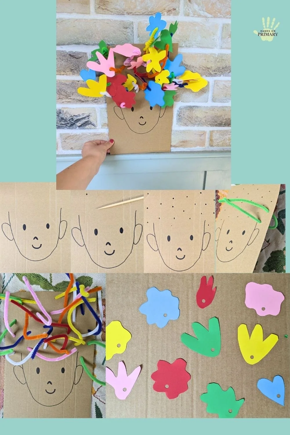 A step by step cardboard and paper craft of flower hair.