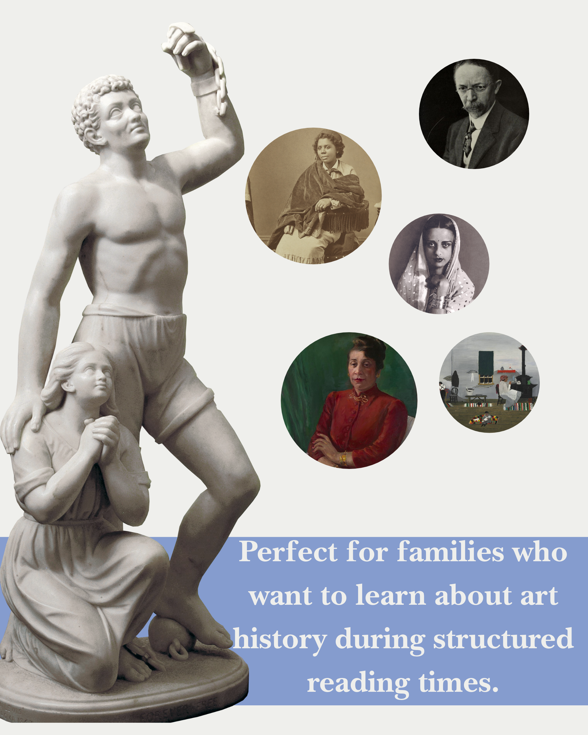 Edmonia Lewis, Henry Ossawa Tanner, Amrita Sher-Gil, Horace Pippin and Laura Wheeler Waring, perfect for families who want to learn art history through reading comprehension