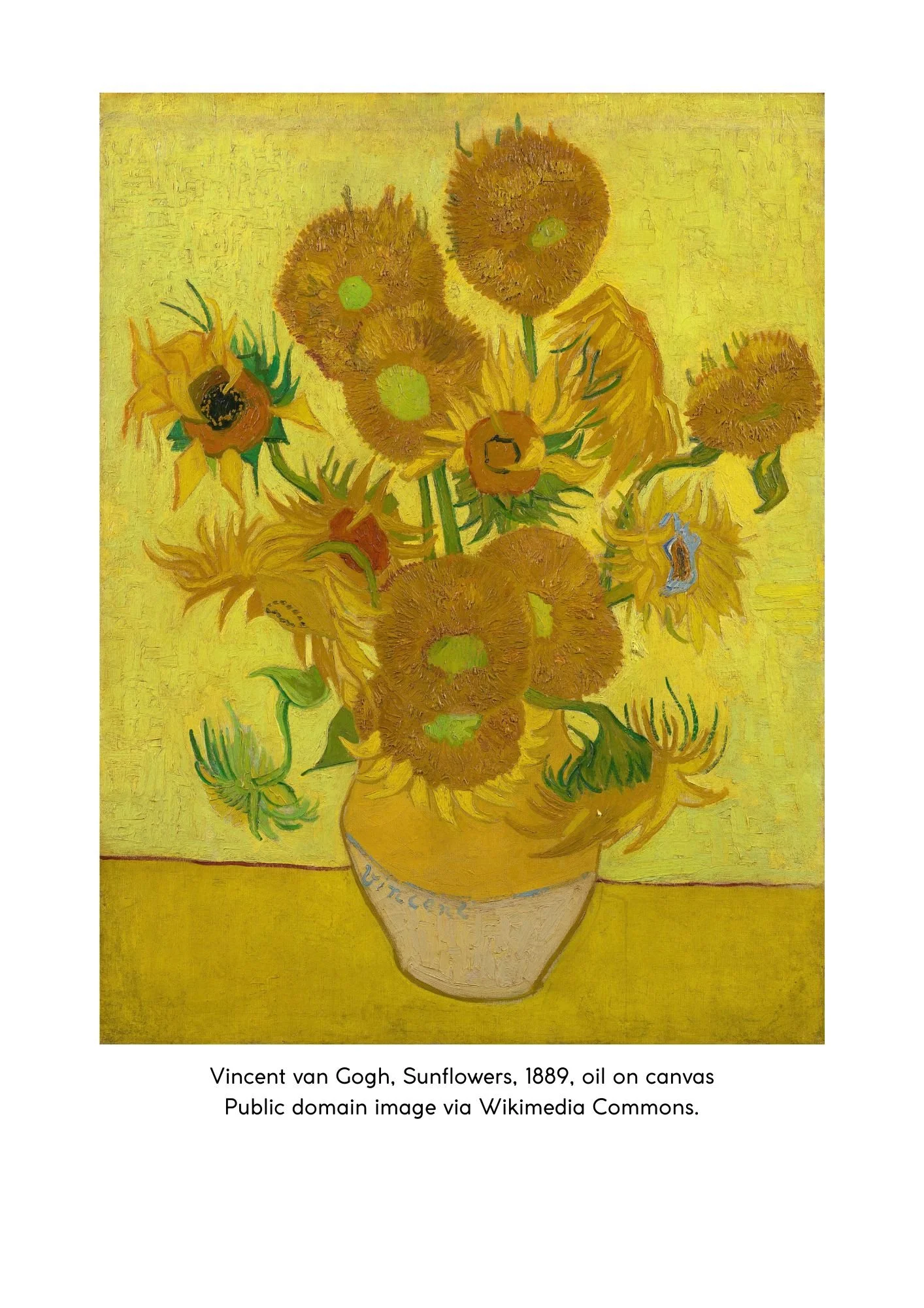 An image of Van Gogh's Sunflower Painting