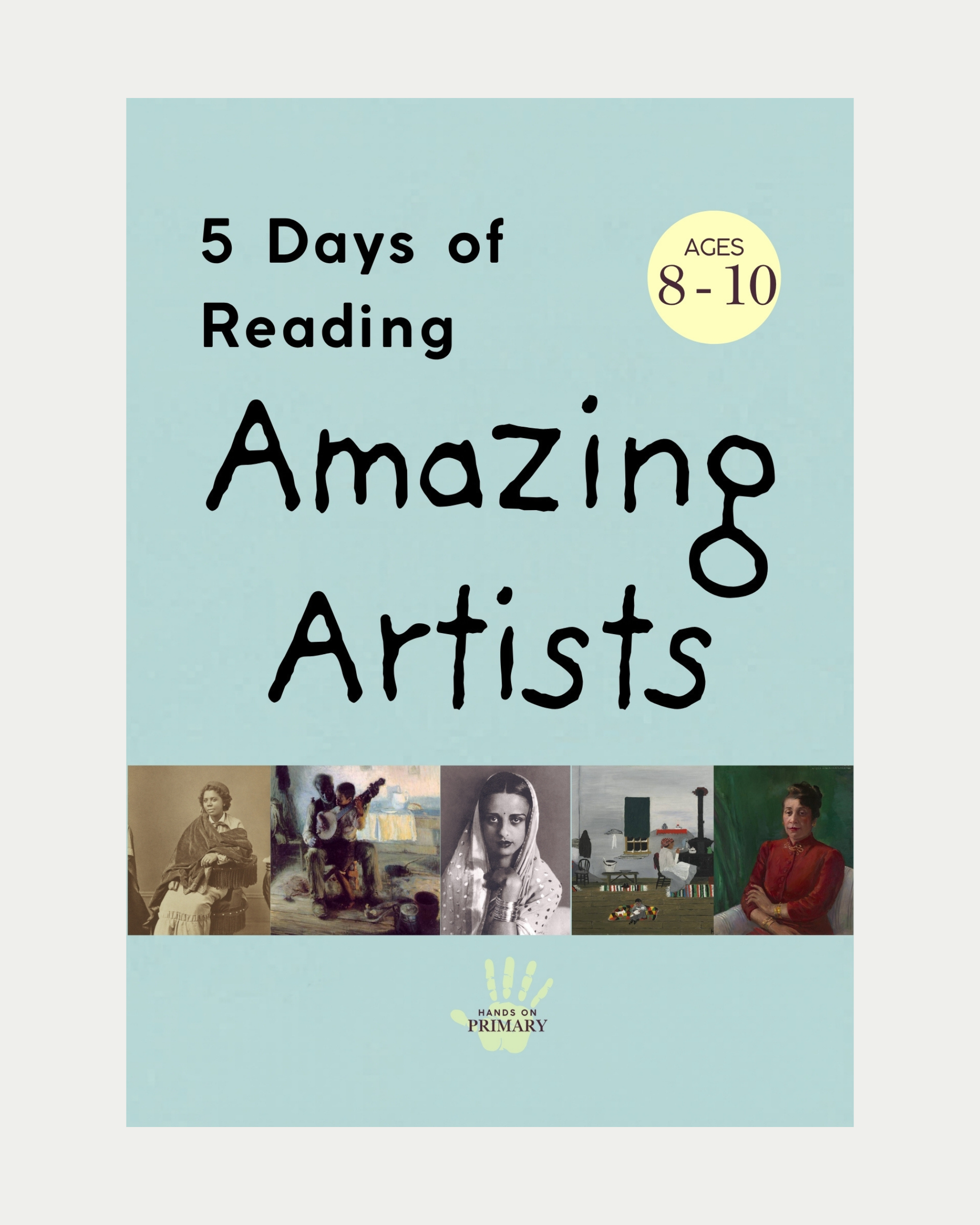 Art-Based Reading Comprehension Cover with 5 Days of Reading for 8-10 year olds