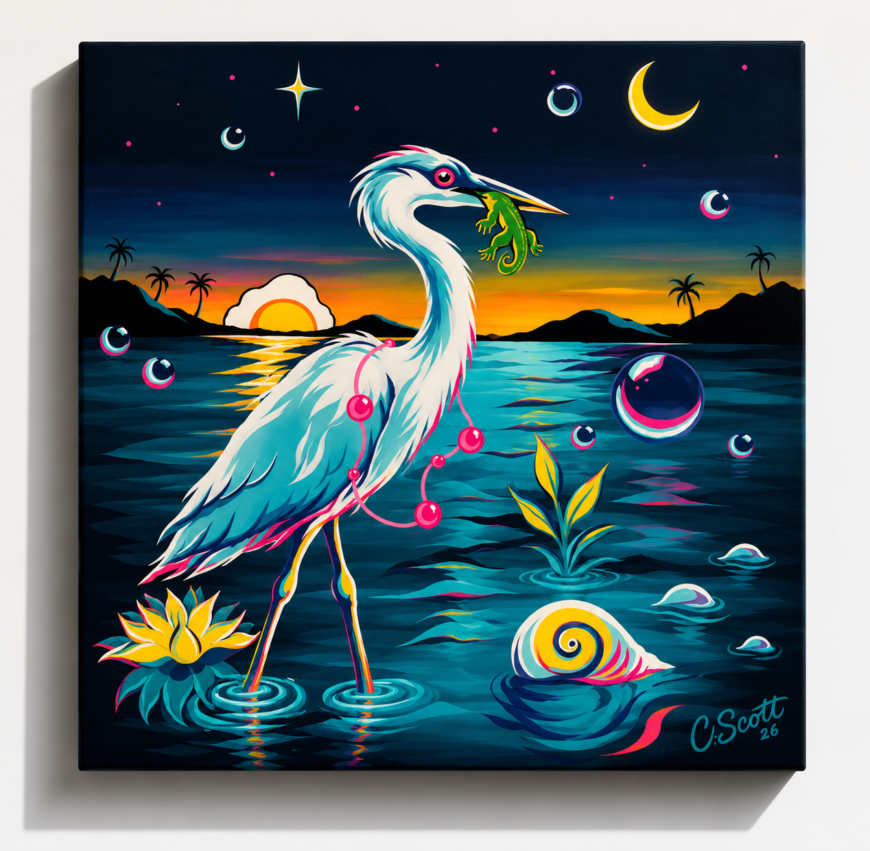 24x24 Canvas Original "Dippin My Toes- Nightfall"