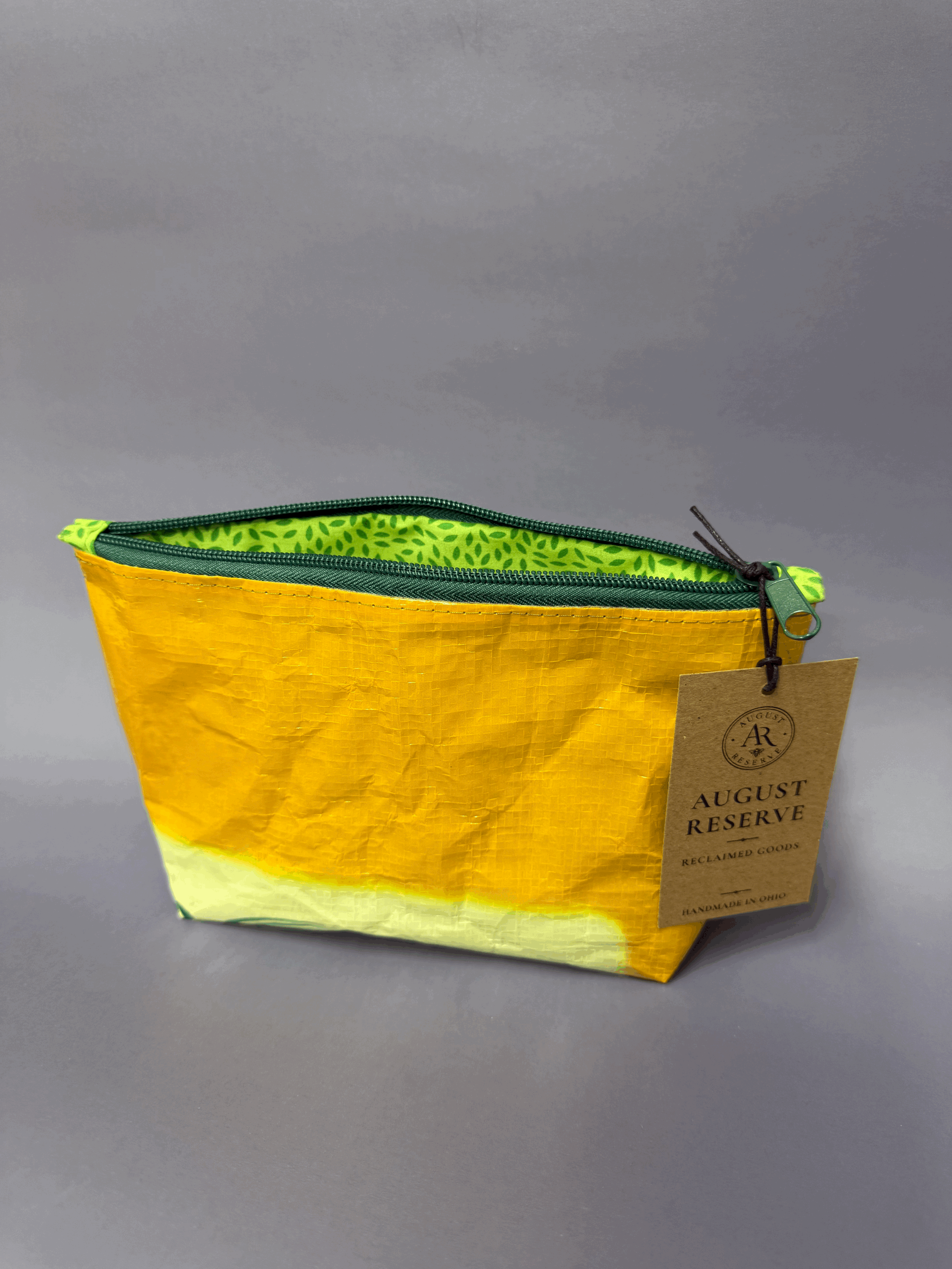 Lined pouch - Yellow/green
