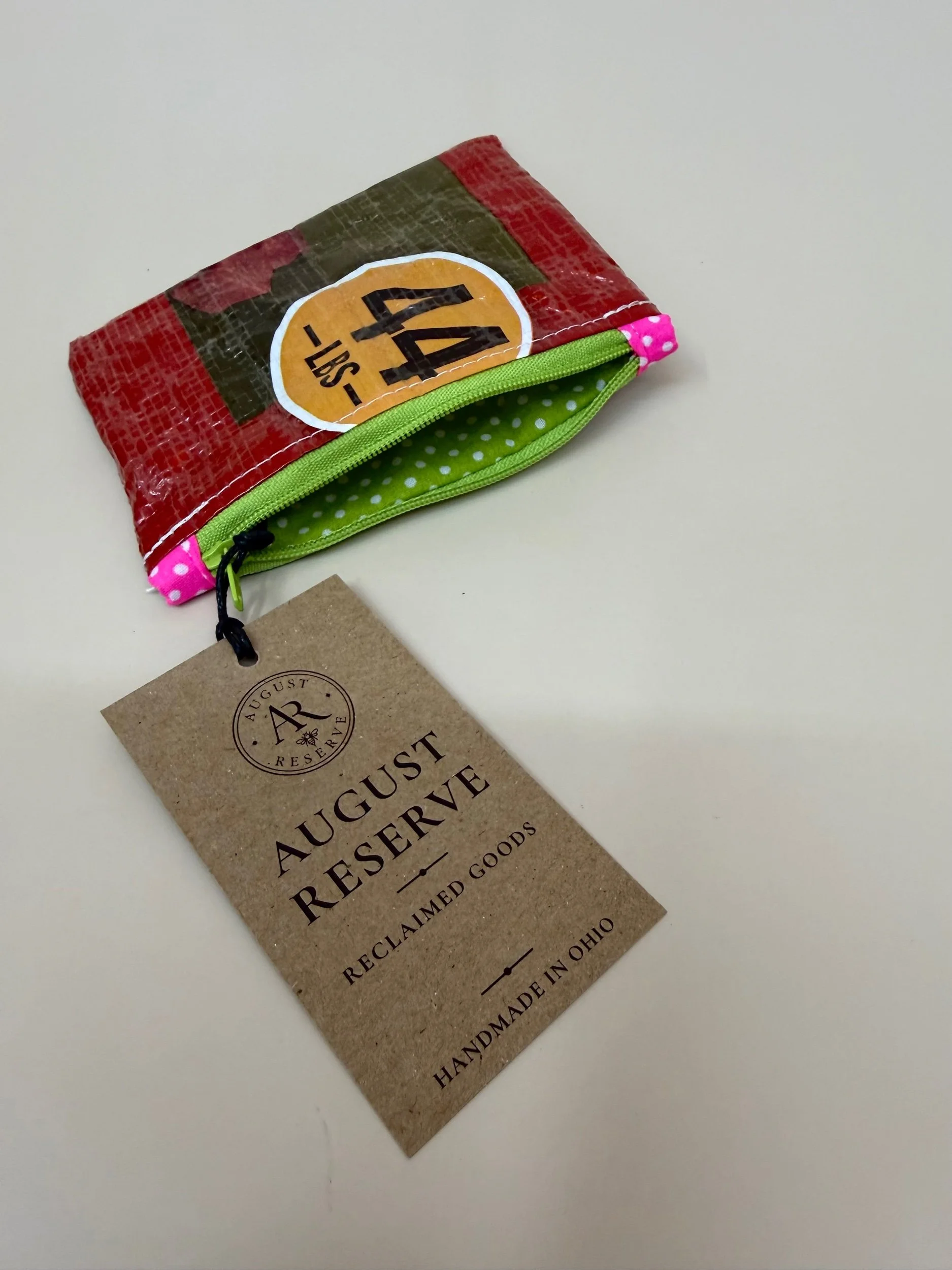 44 lb lined coin pouch - green dot liner