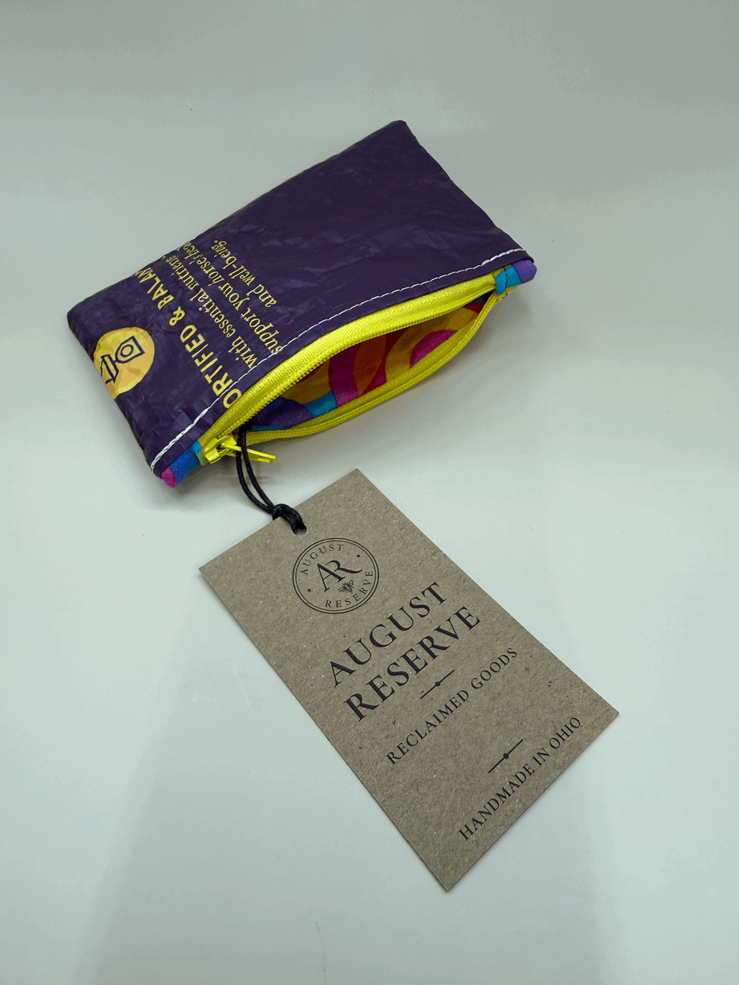 Tribute balanced lined coin pouch - swirl liner
