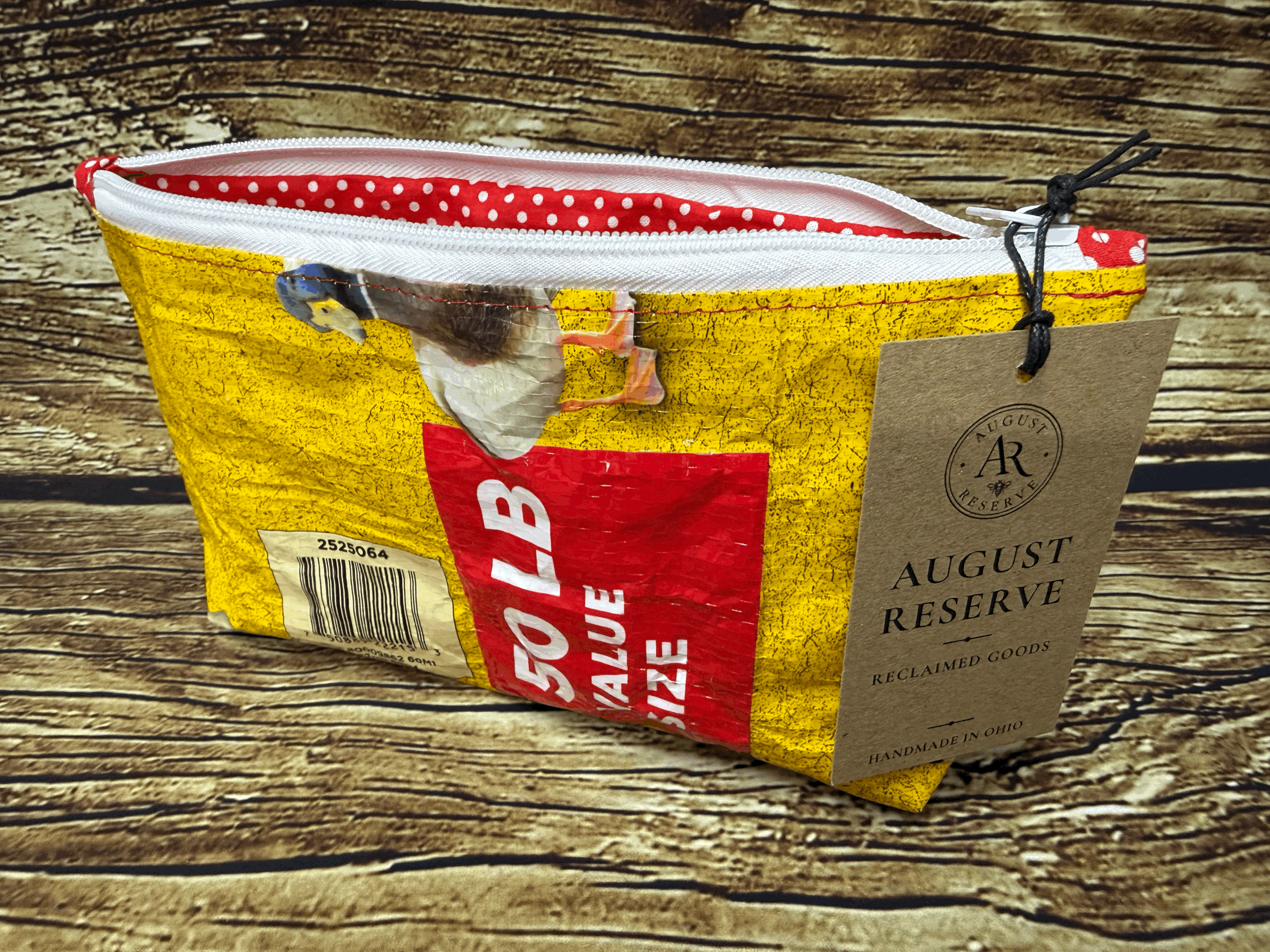 Lined pouch -  Duck/dot