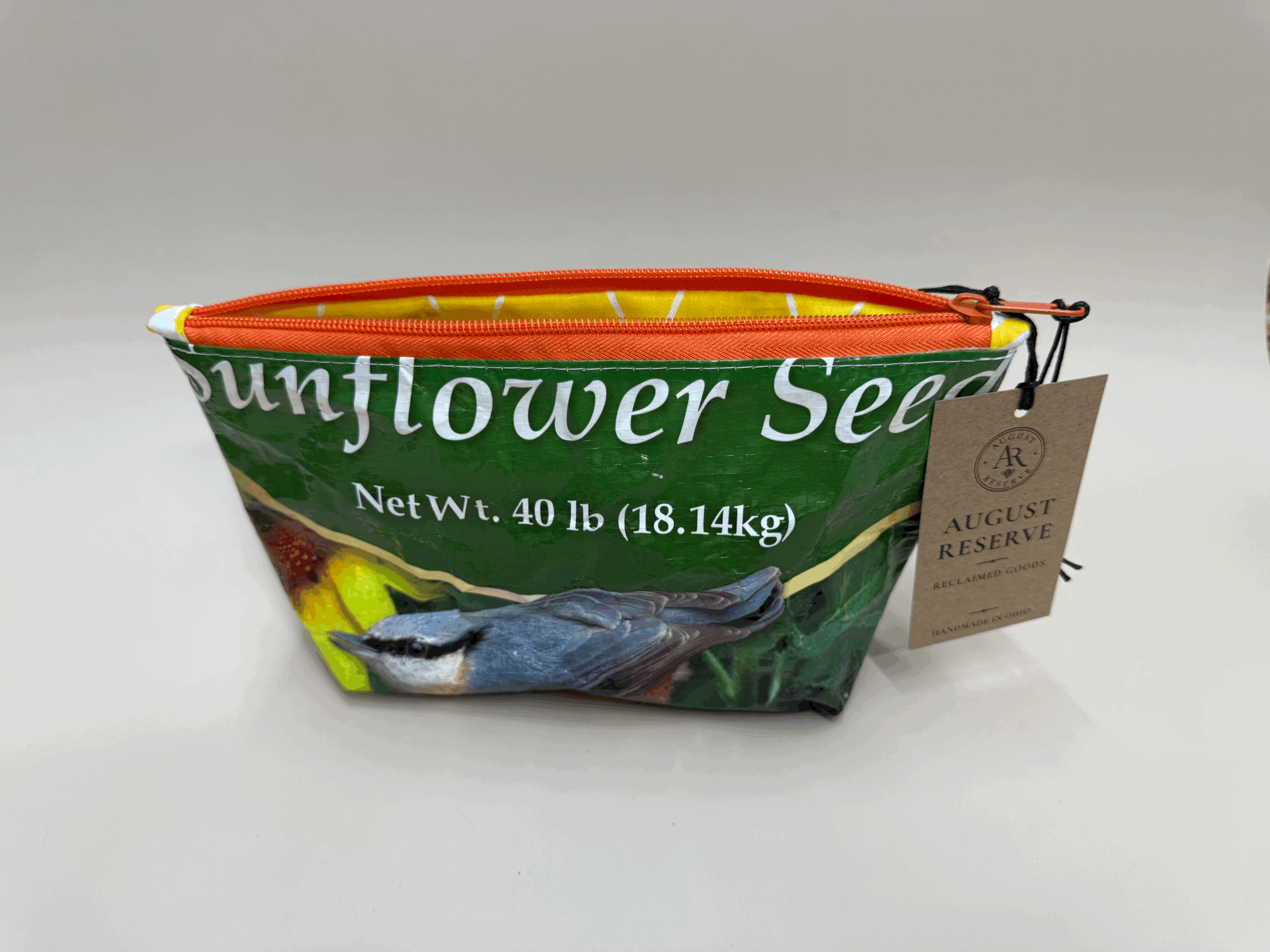 Lined pouch - Nuthatch sunflower