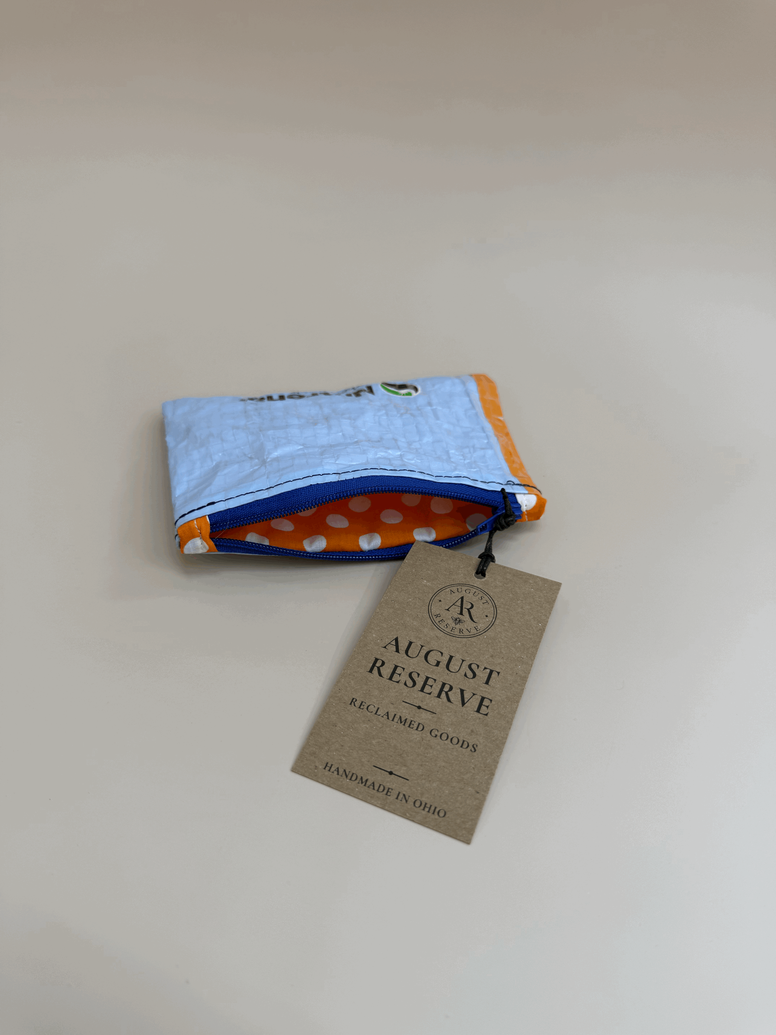 Nutrena Our Coop  lined coin pouch -Orange dot liner