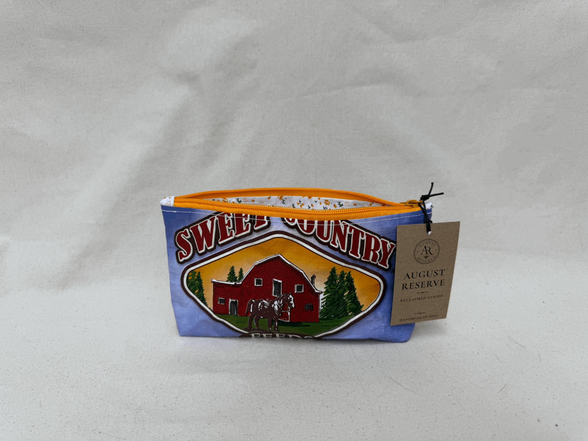 Sweet Country Lined pouch - Orange floral liner