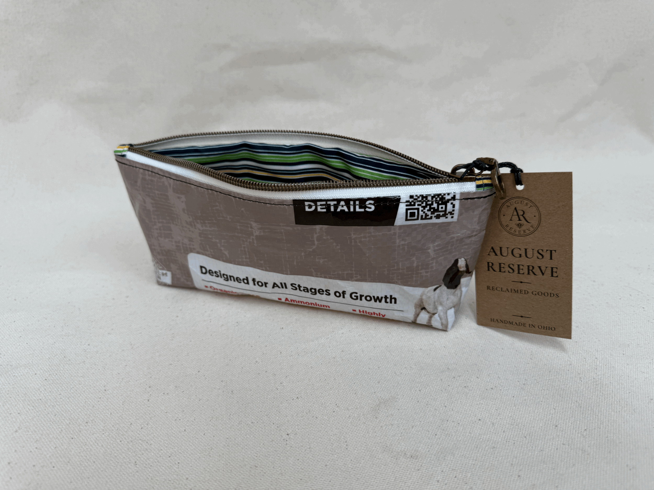Goat lined pouch - Stripe liner