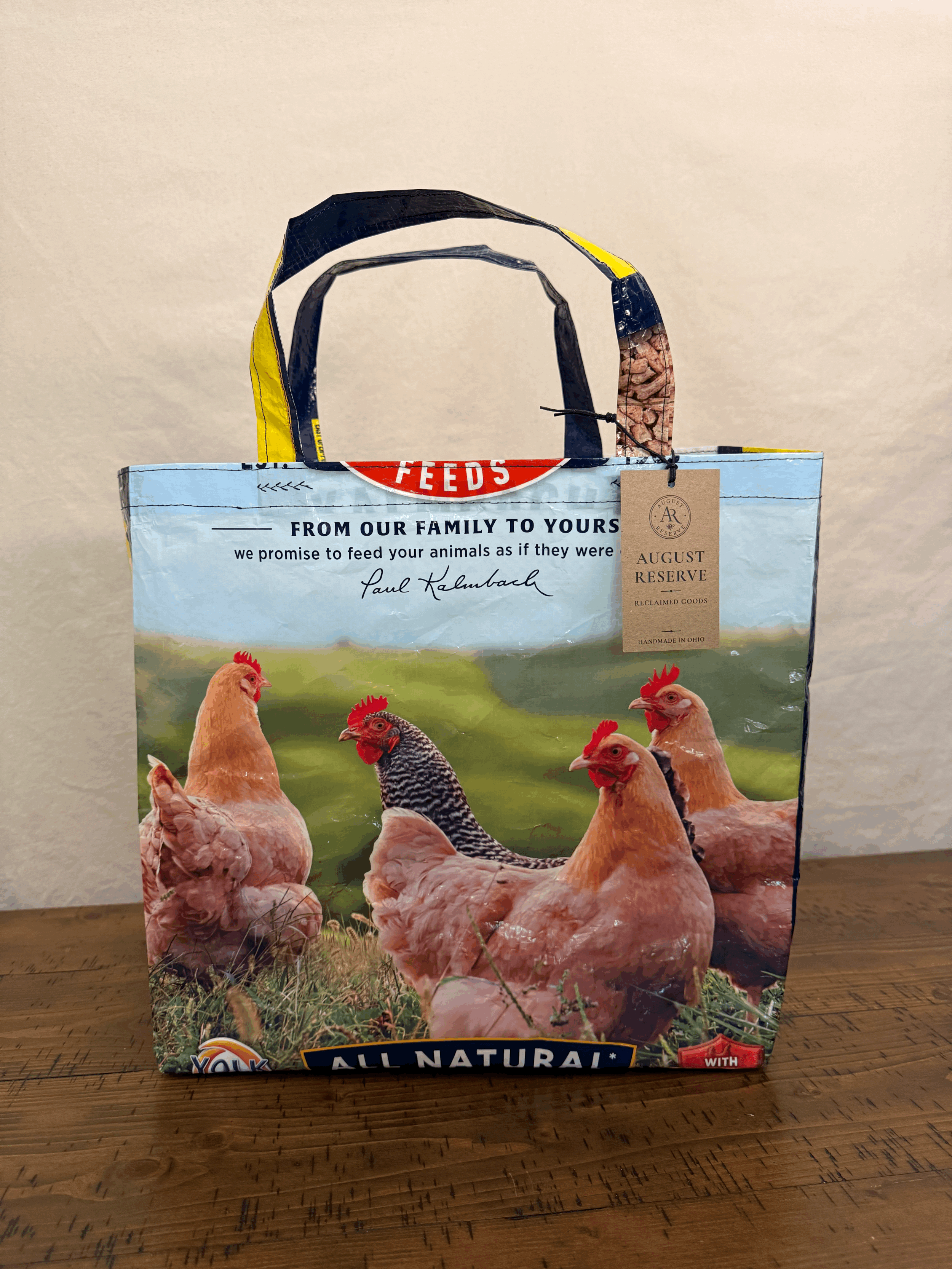 Chicken Tote Layer - Yellow trim