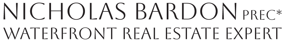 Text stating 'NICHOLAS BARDON PREC* WATERFRONT REAL ESTATE EXPERT'