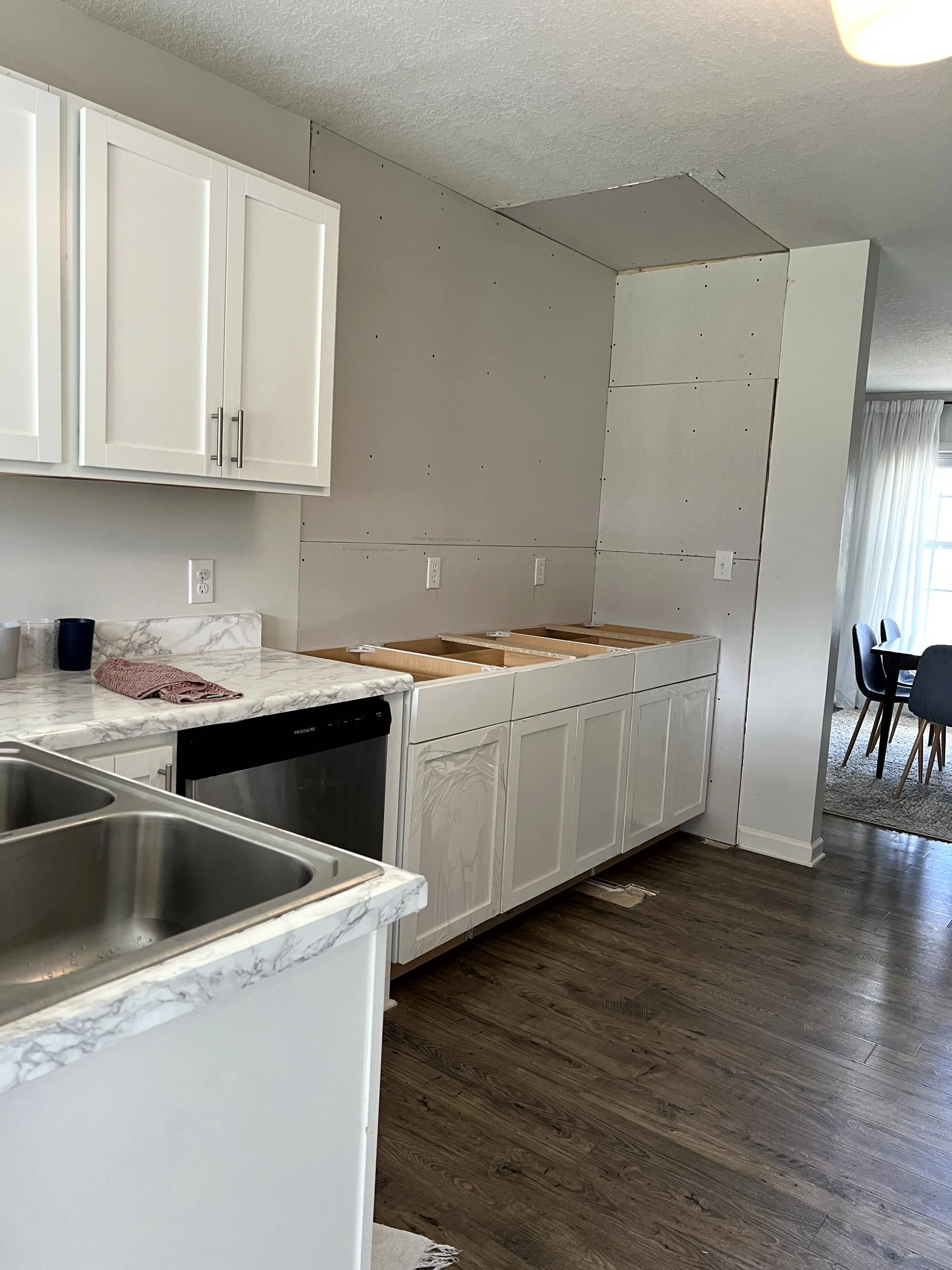  Third cabinet slid in to finish out the space  