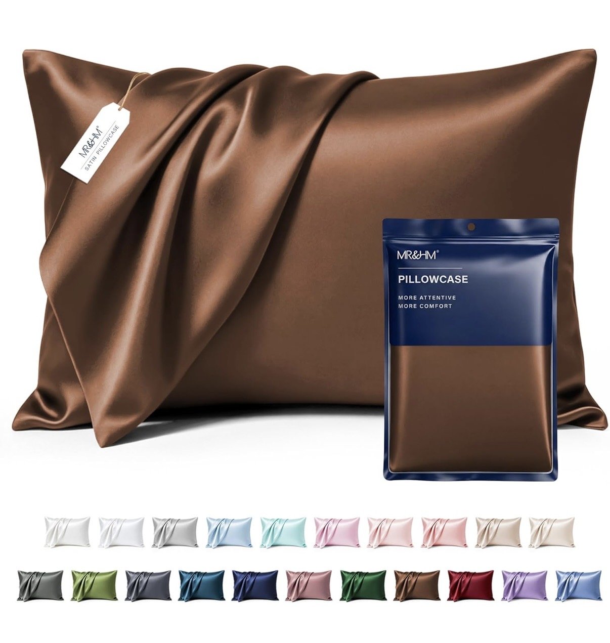  Stock amazon image of brown silk pillowcases 