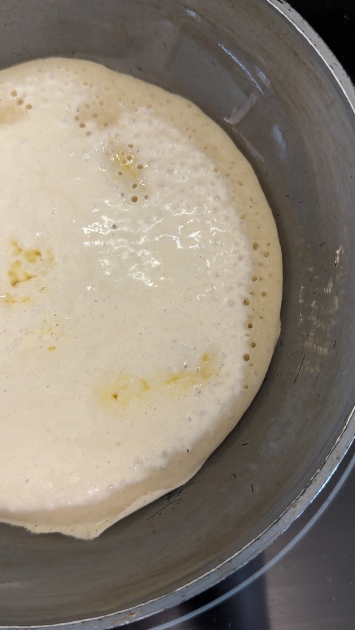 I flip it when it starts to look like this. 