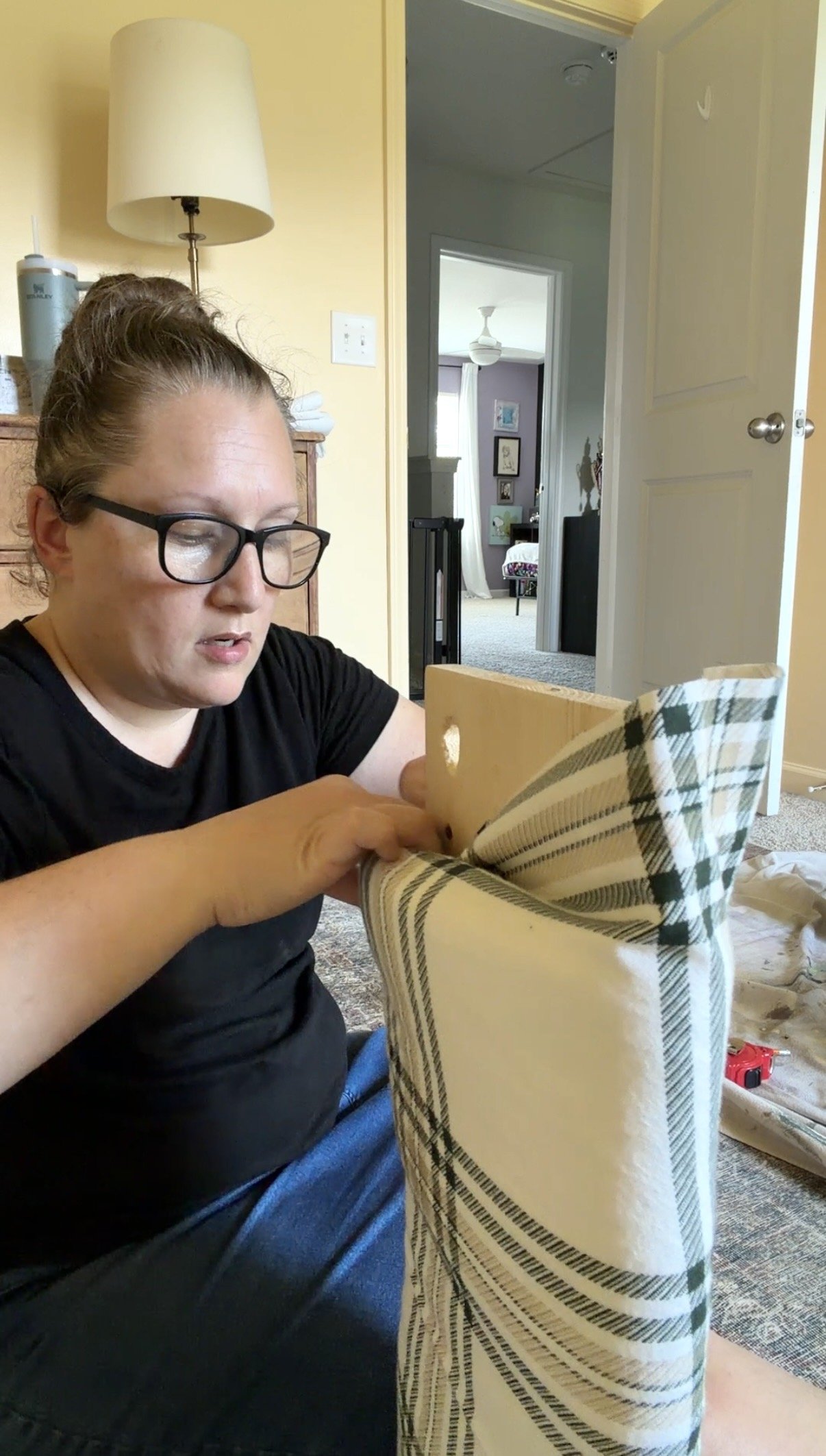 Tuck fabric in unless you did both layers together