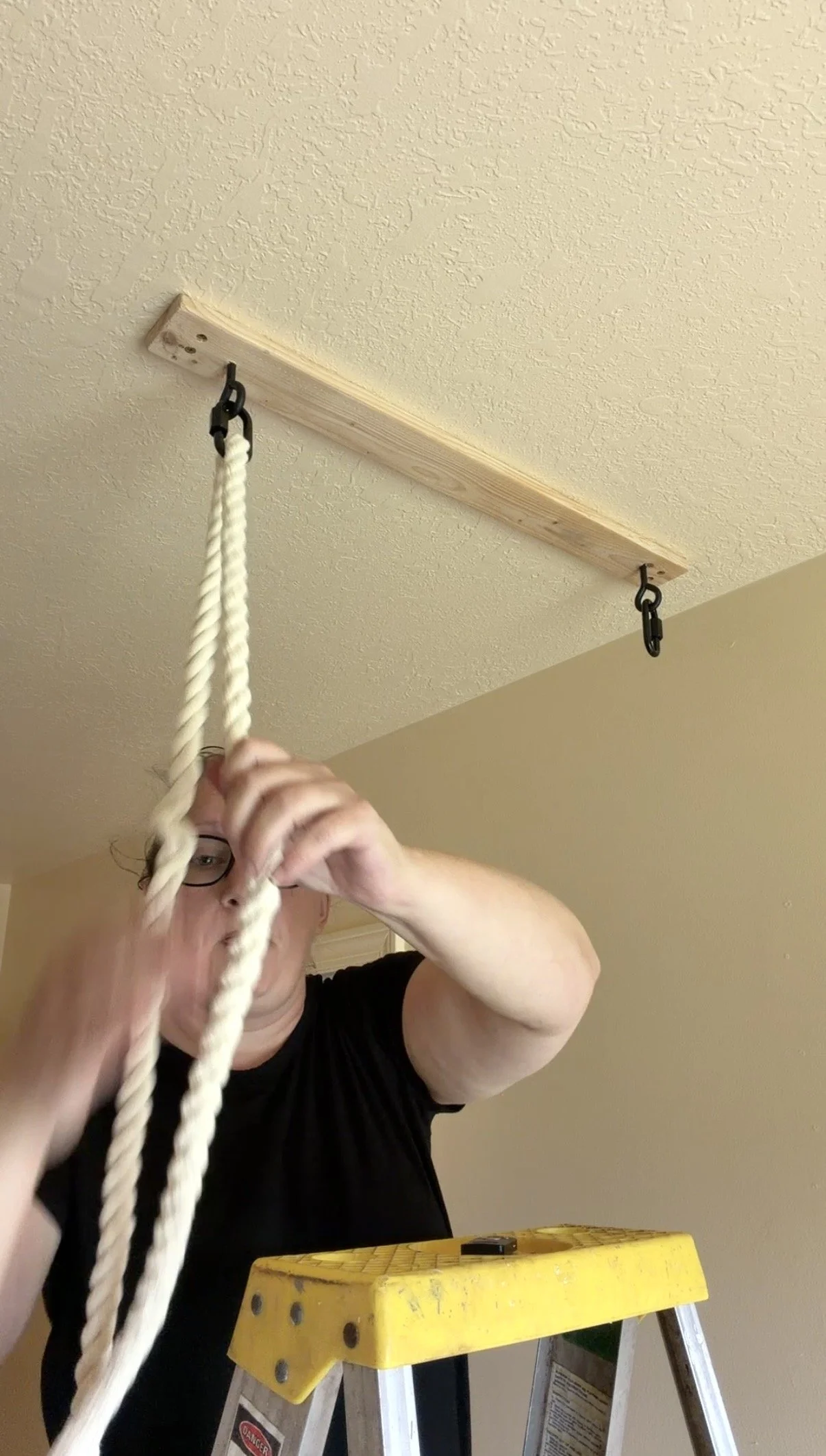 Put rope through to get initial measurement