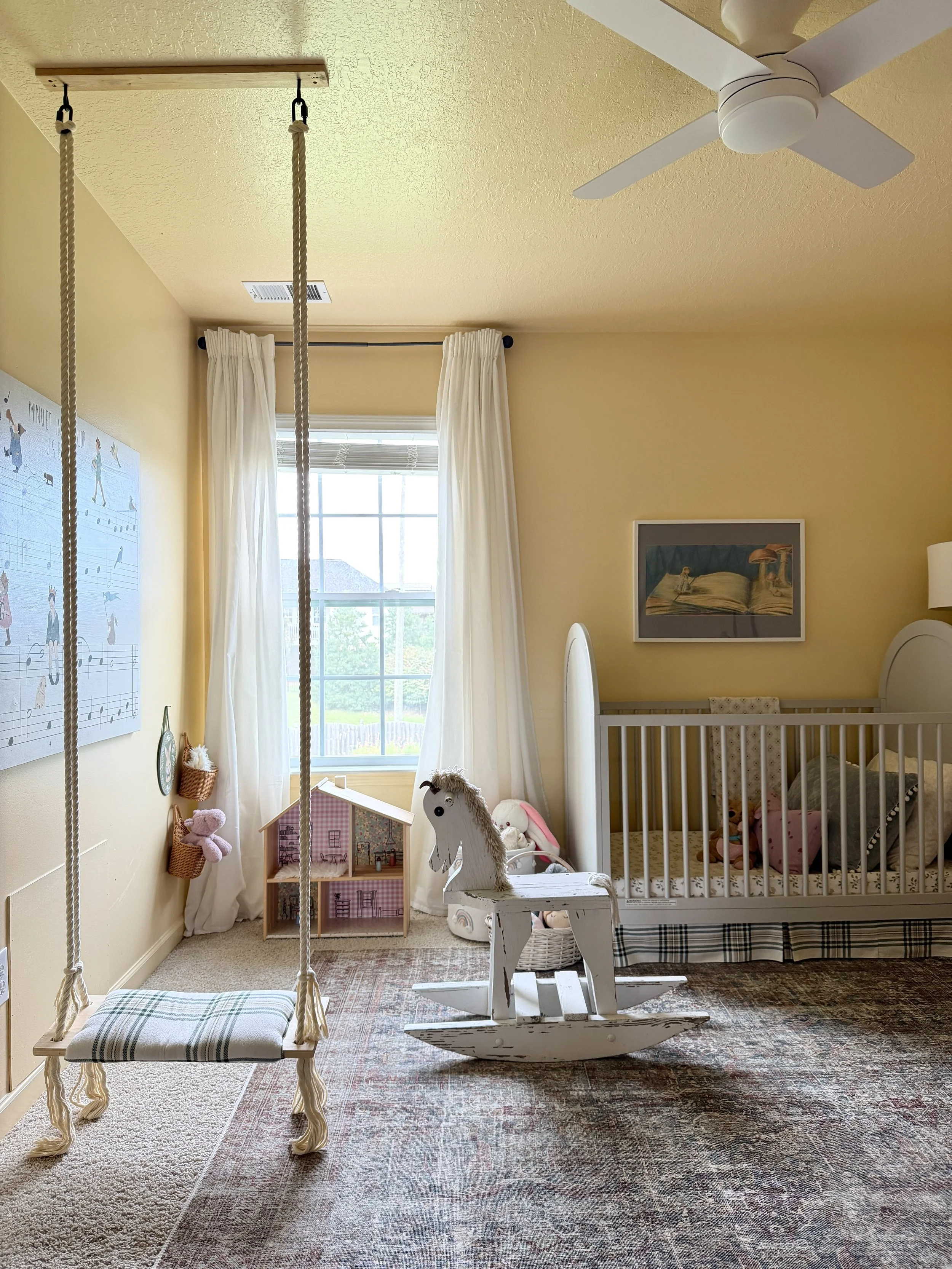The Not Pink, Toddler Girl Bedroom Part 2:   The Swing