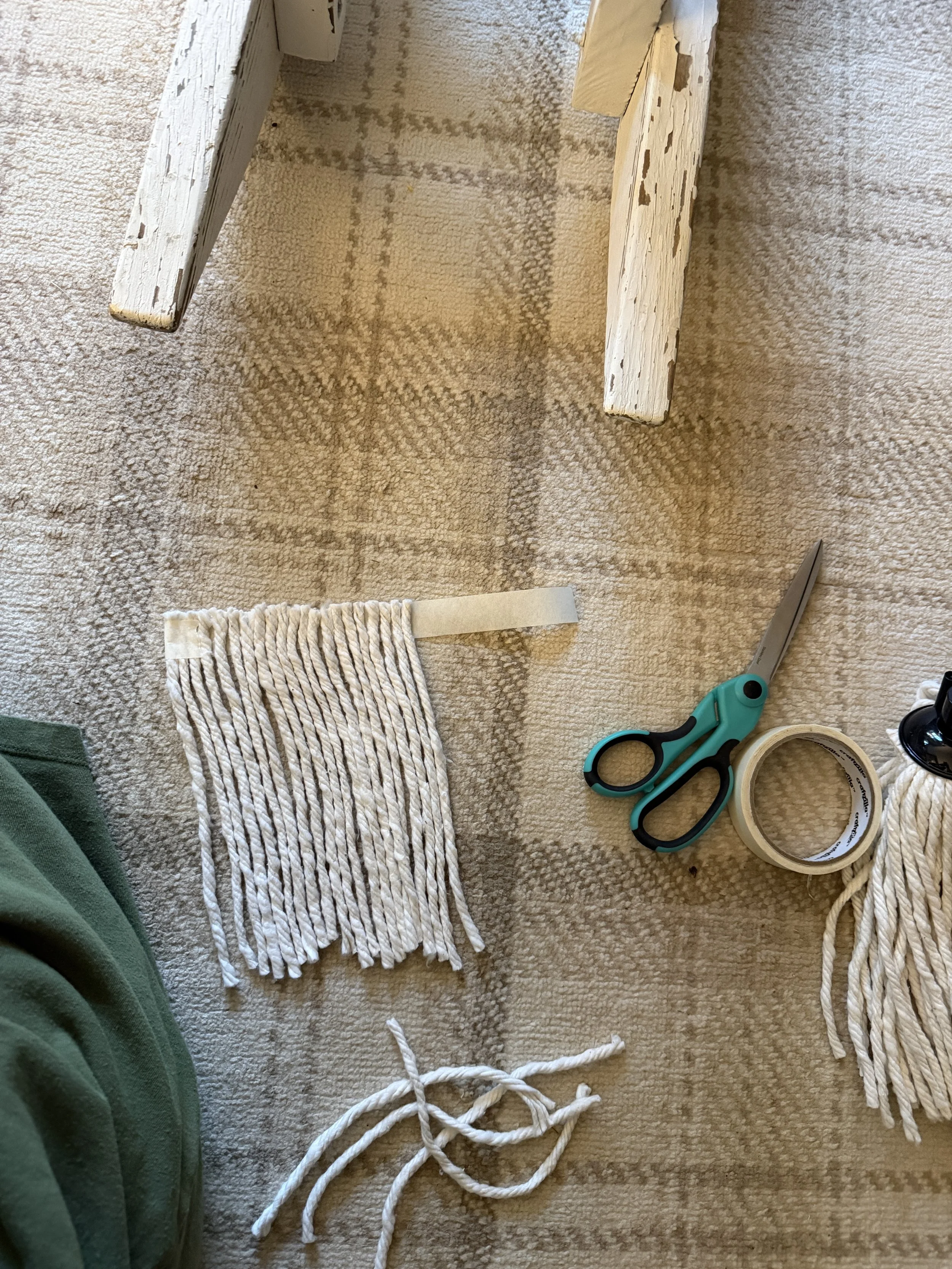 Masking tape and a $ Tree mop head