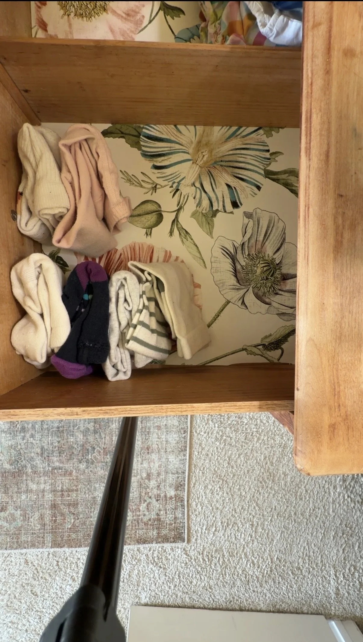 Lined dresser drawers