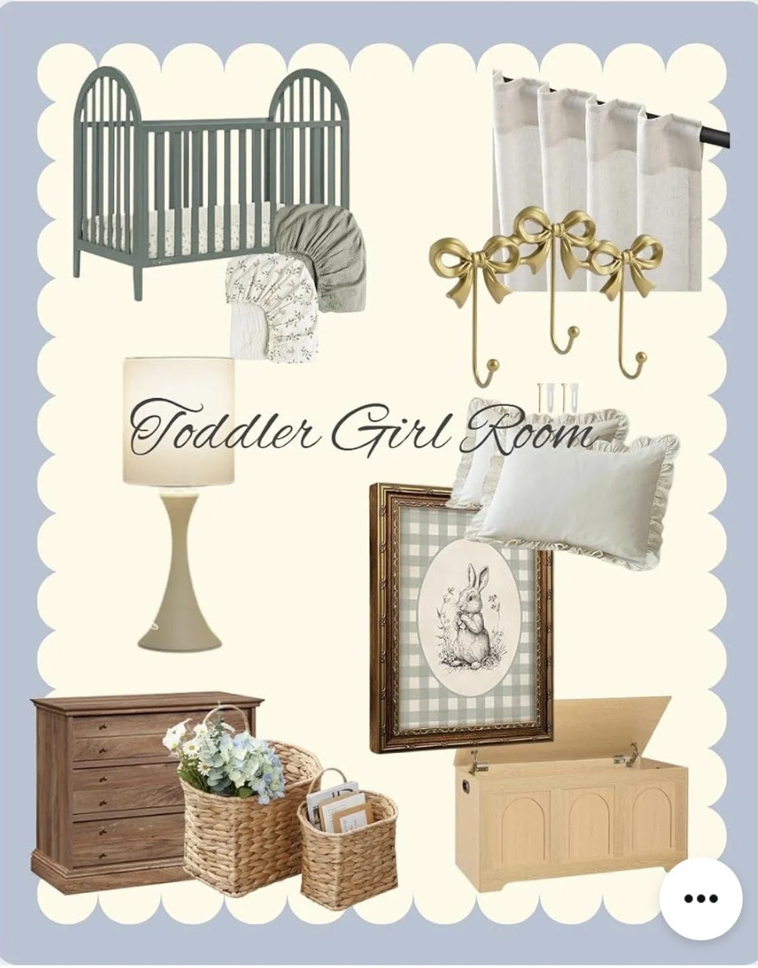 Amazon collage of products inspired by my toddler's room design