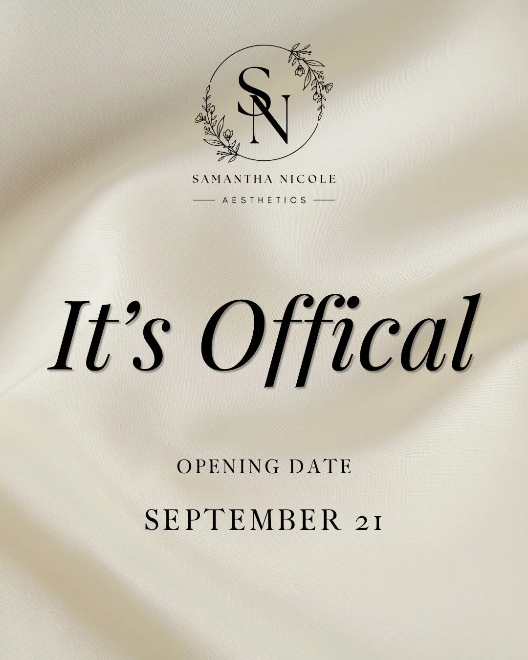It&rsquo;s official. 🤍

I&rsquo;m so excited to finally share that Samantha Nicole Aesthetics is opening September 21st!

I&rsquo;ll be welcoming clients inside Angel Touch Laser Hair Removal in Deer Park, NY, offering personalized facial treatments