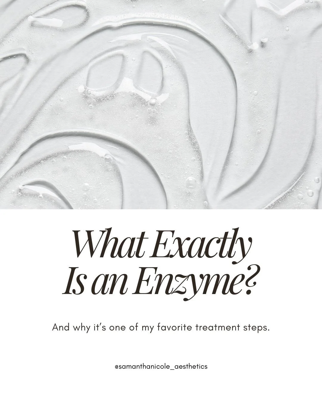 Let&rsquo;s talk Enzymes. 🤍

Enzymes help gently loosen dead skin buildup, soften the look of texture and leave the skin feeling smoother and refreshed&mdash;without exfoliating simply for the sake of exfoliating.

And that&rsquo;s exactly why I inc
