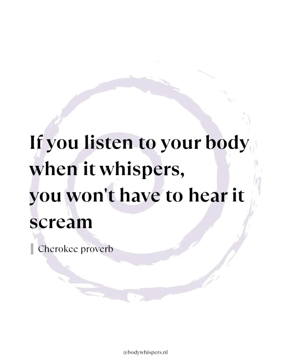 Een van de redenen waarom ik tot de naam Body Whispers gekomen ben 🌀

Ik heb zelf lange tijd niet naar de signalen van mijn lichaam geluisterd, met de nodige klachten als gevolg. Nu mag ik anderen helpen om het niet zo ver te laten komen ✨

Stay tun