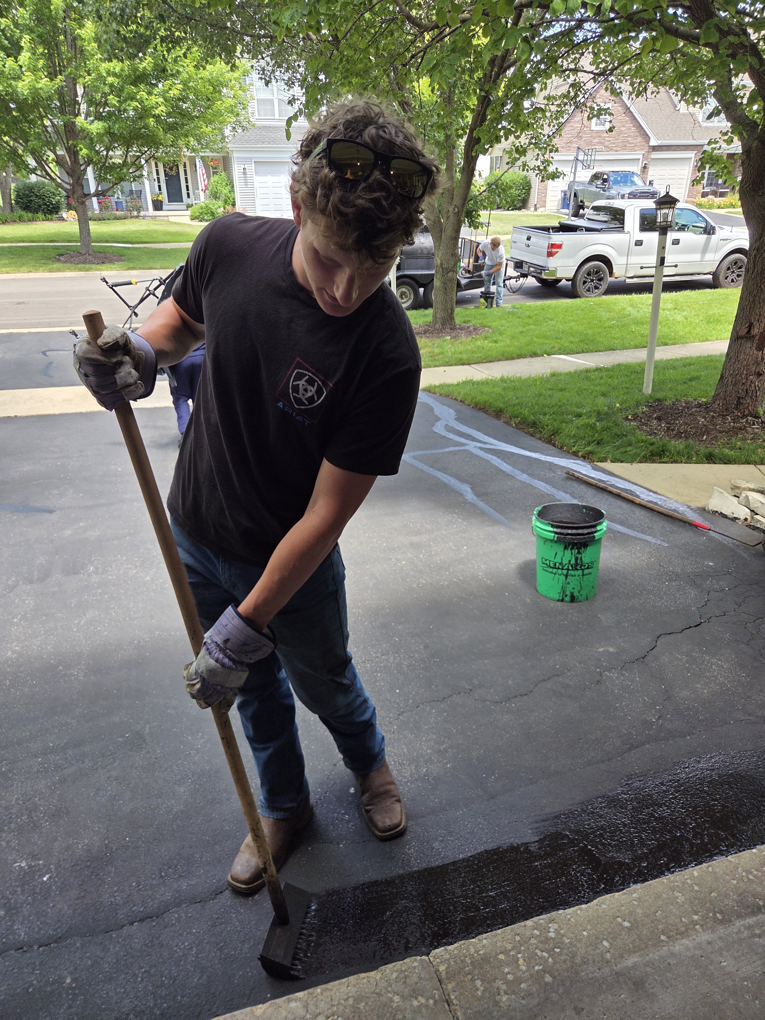 Edging the driveway