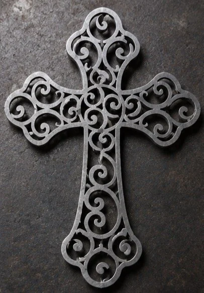 Scrollwork Metal Cross Decor