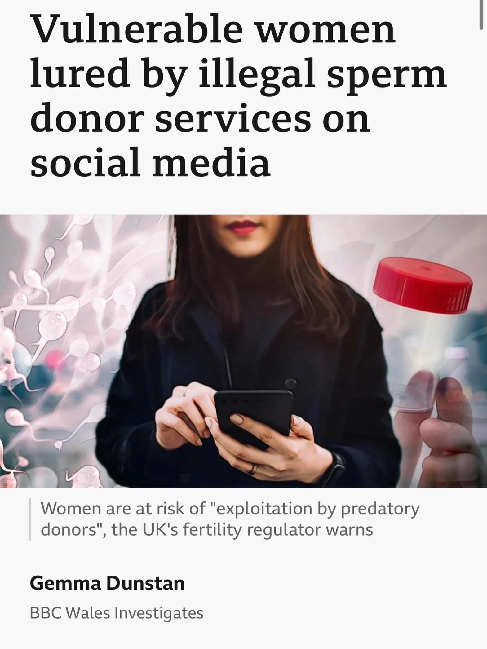More women are turning to unregulated sperm sources online with ongoing NHS funding cuts. 

With fewer IVF cycles available and lower upper age limits, people are forced to look elsewhere. 

Everyone deserves safe fertility care 🩶

#ivf #ttc #infert