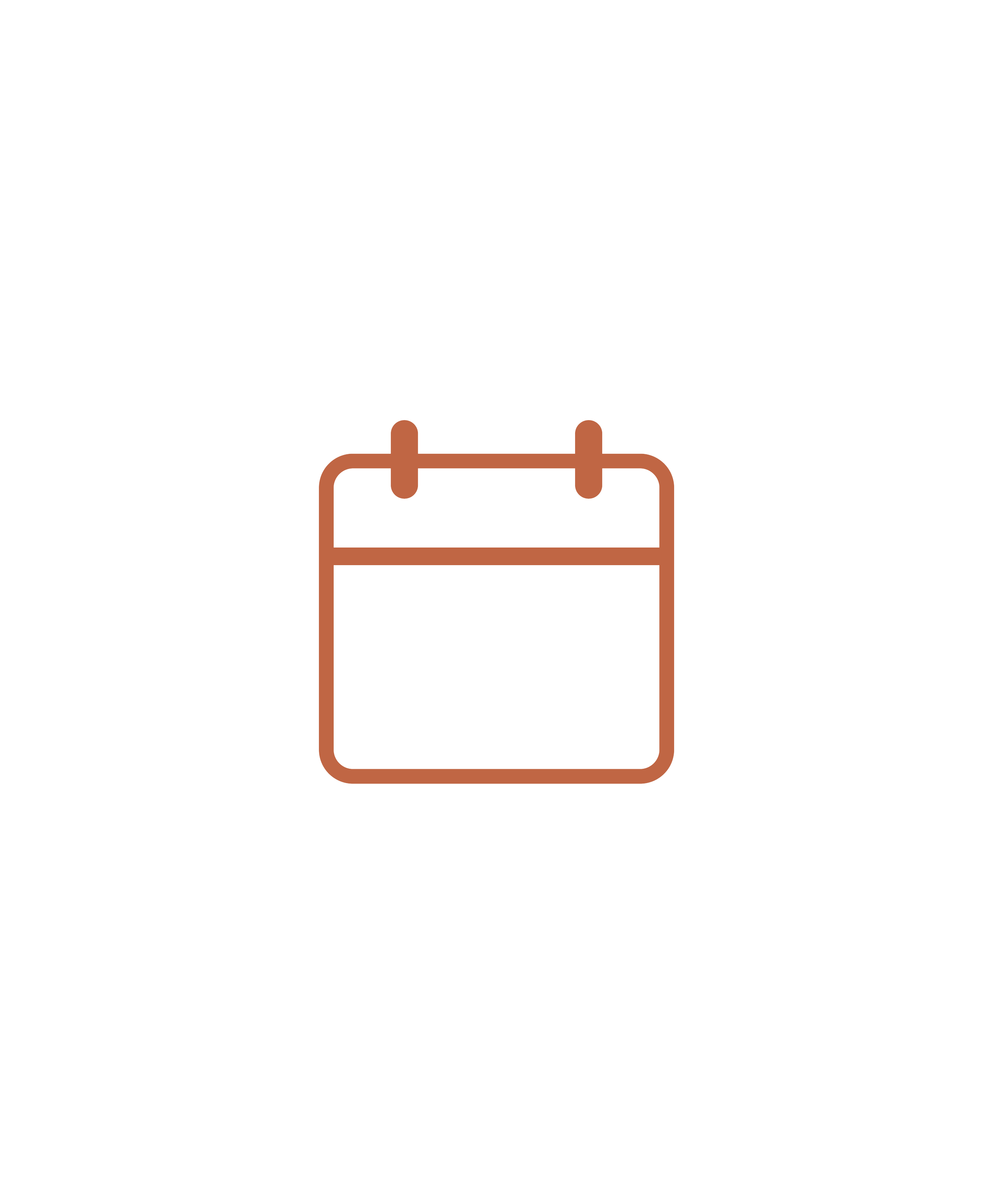 A simple outlined calendar icon representing content planning and scheduling, by OLA Creative Studio