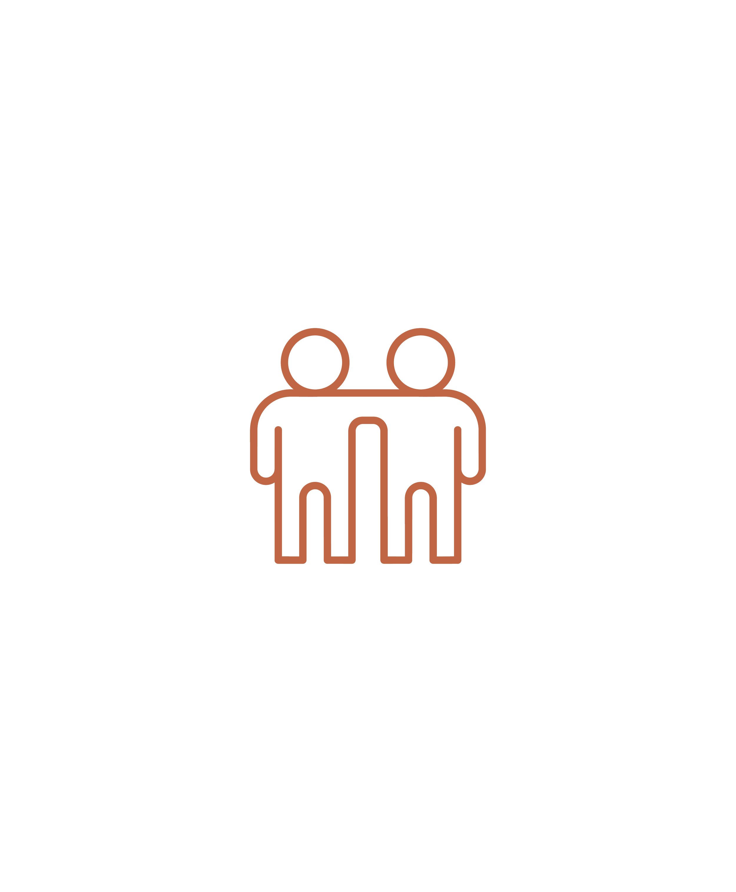 An outline illustration of a group of people with a speech bubble, representing collaboration and community, by OLA Creative Studio